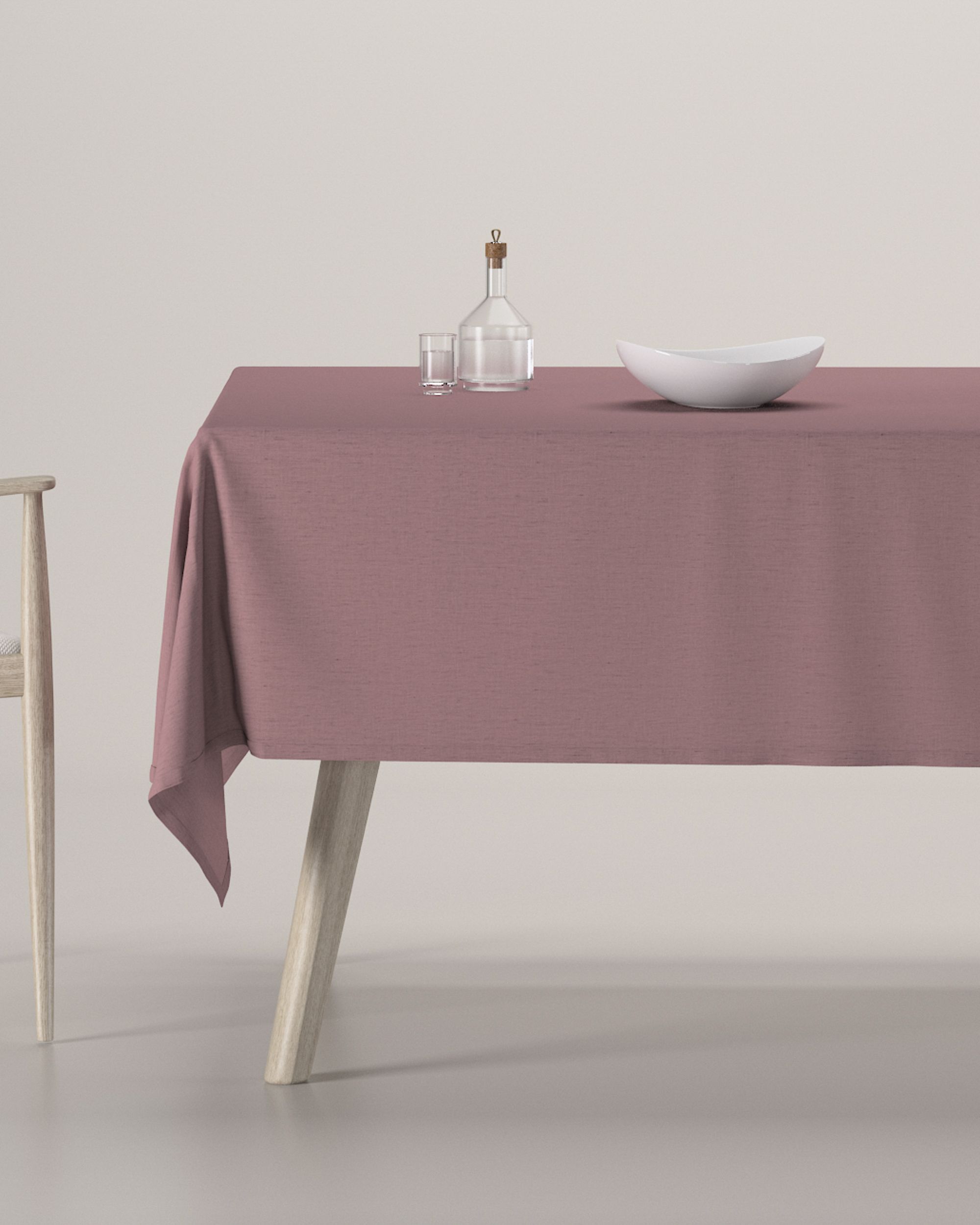 Rectangular tablecloth product colour pink fabric semi-sheer, structured