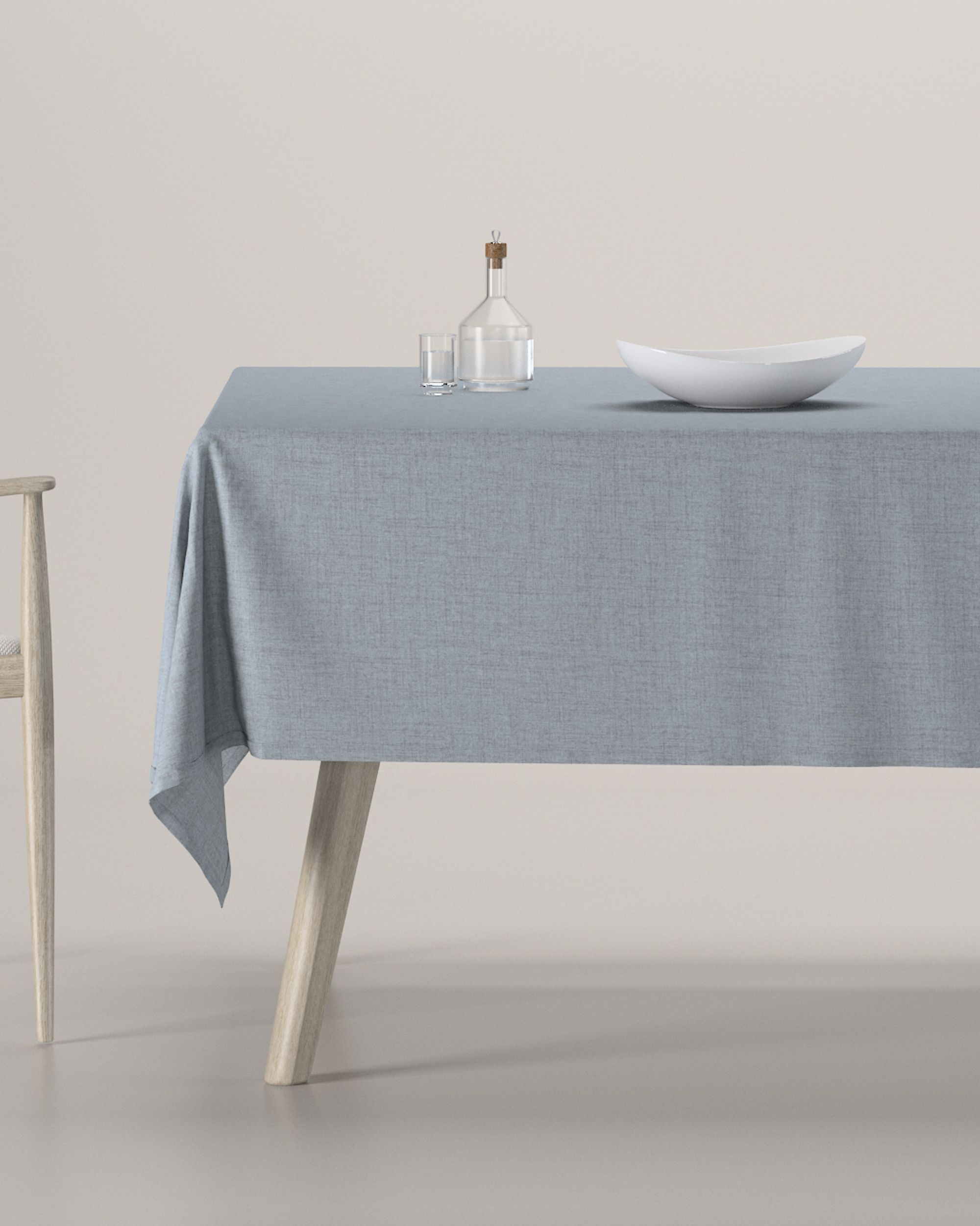 Rectangular tablecloth product colour blue fabric structured, blackout