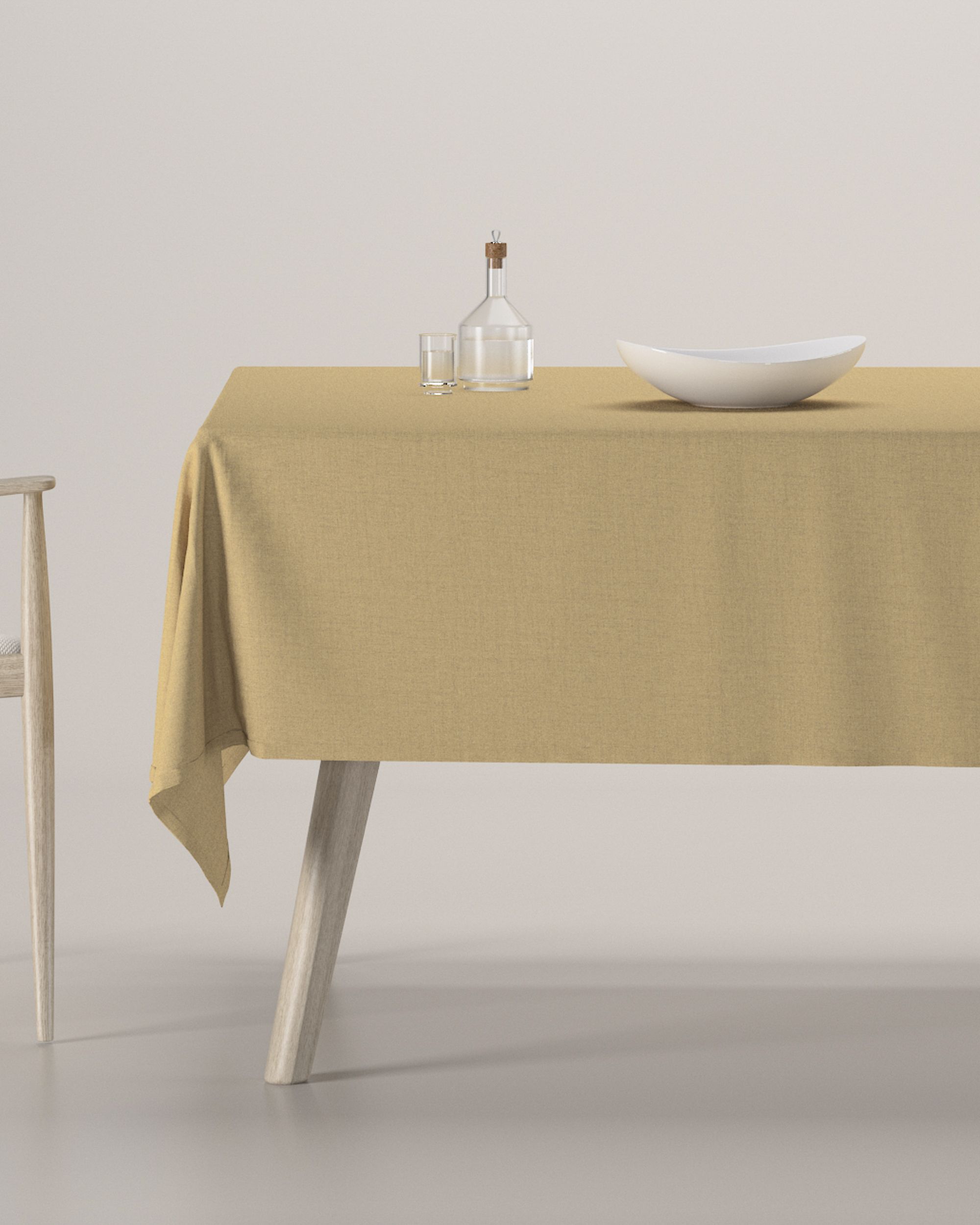 Rectangular tablecloth product colour yellow fabric structured, blackout