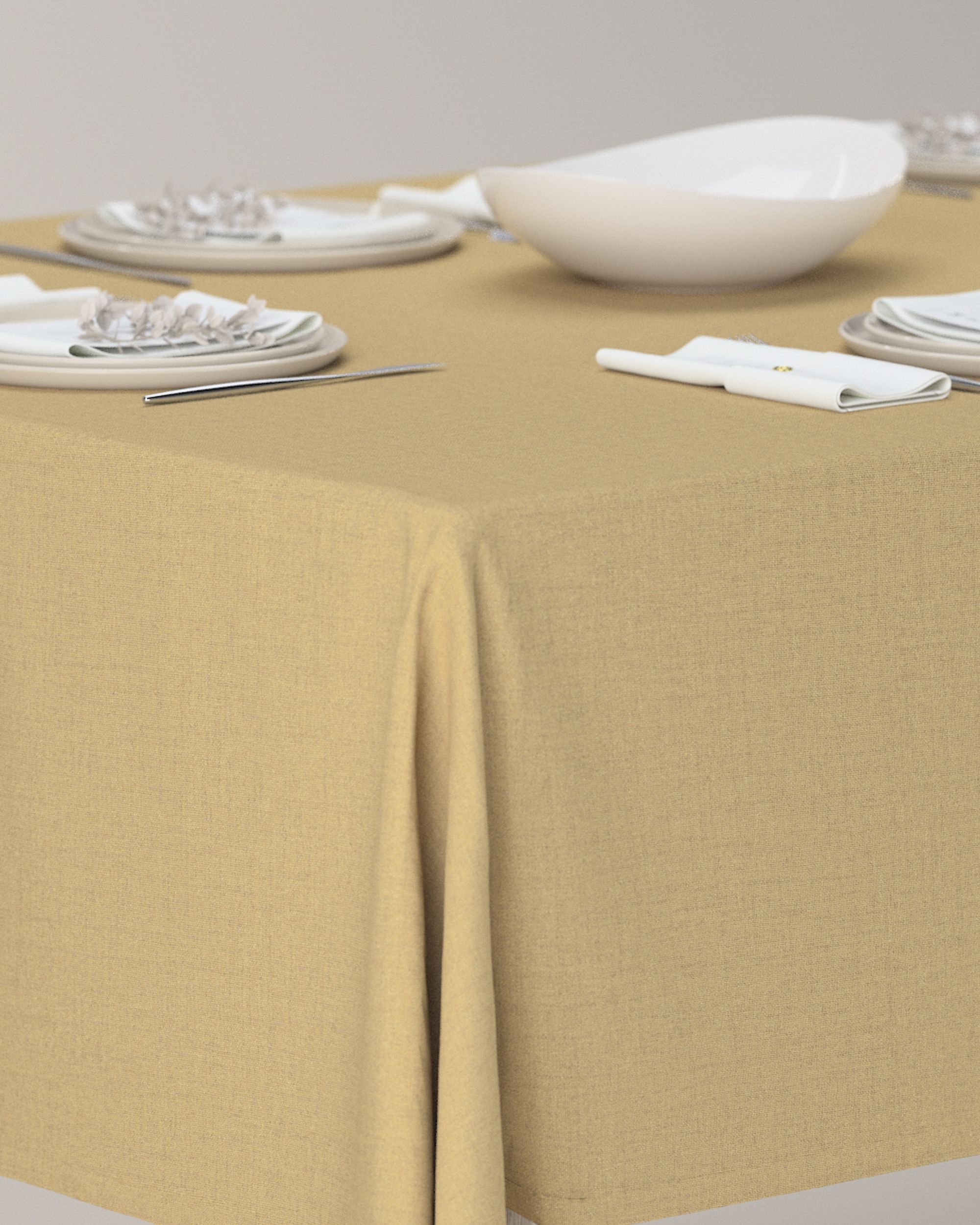 Rectangular tablecloth product colour yellow fabric structured, blackout (hover)