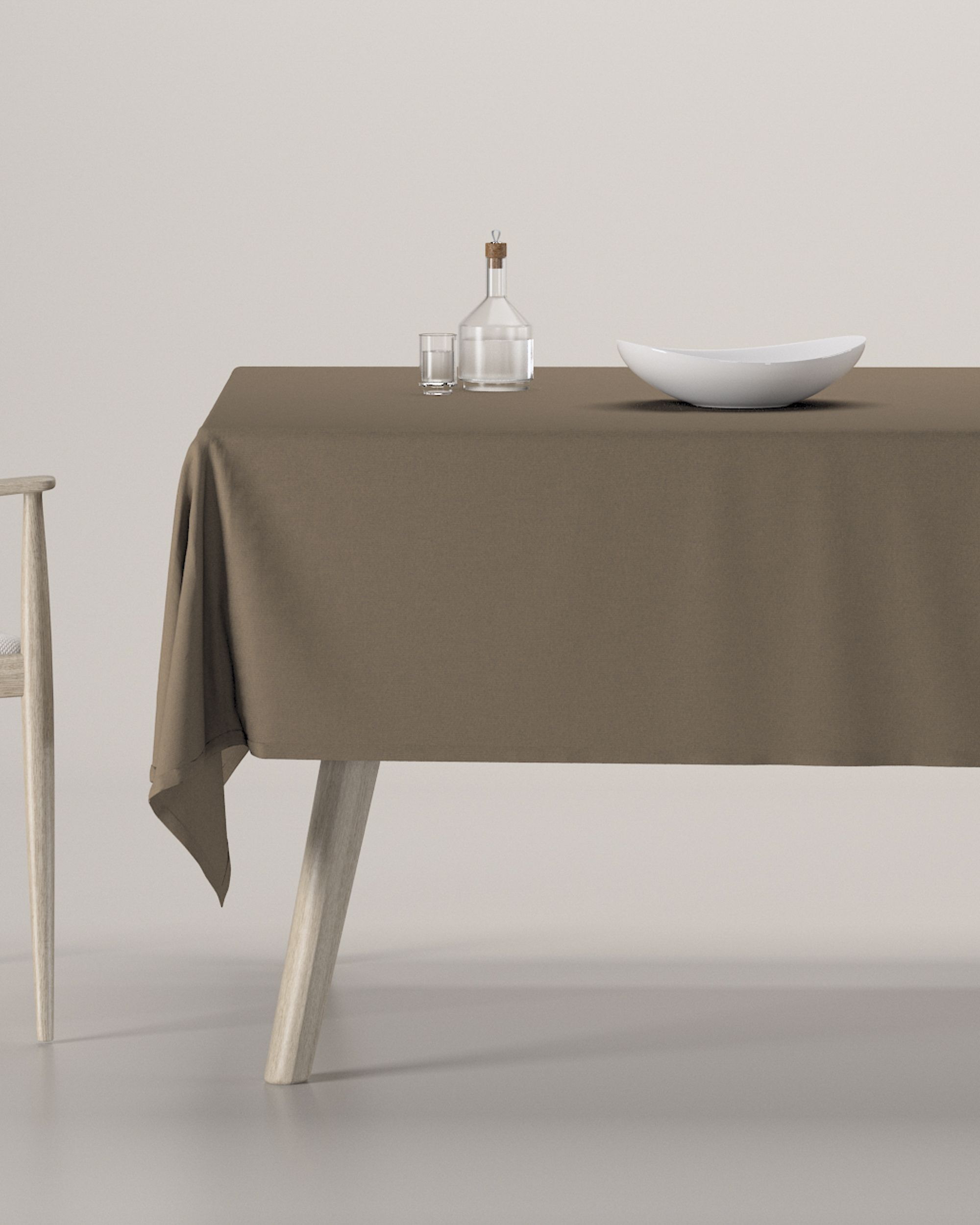 Rectangular tablecloth product colour brown fabric structured, blackout