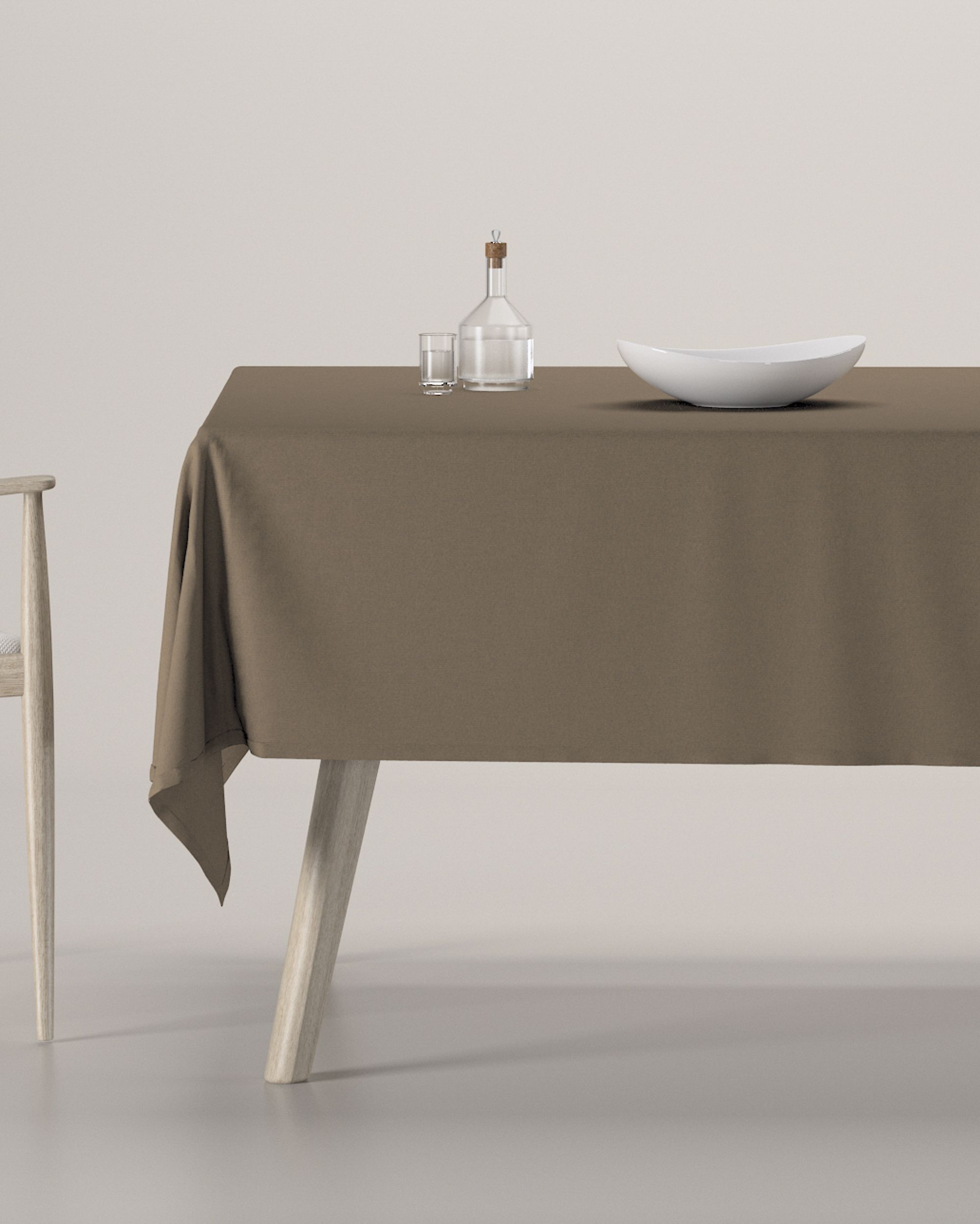 Rectangular tablecloth product colour brown fabric structured, blackout