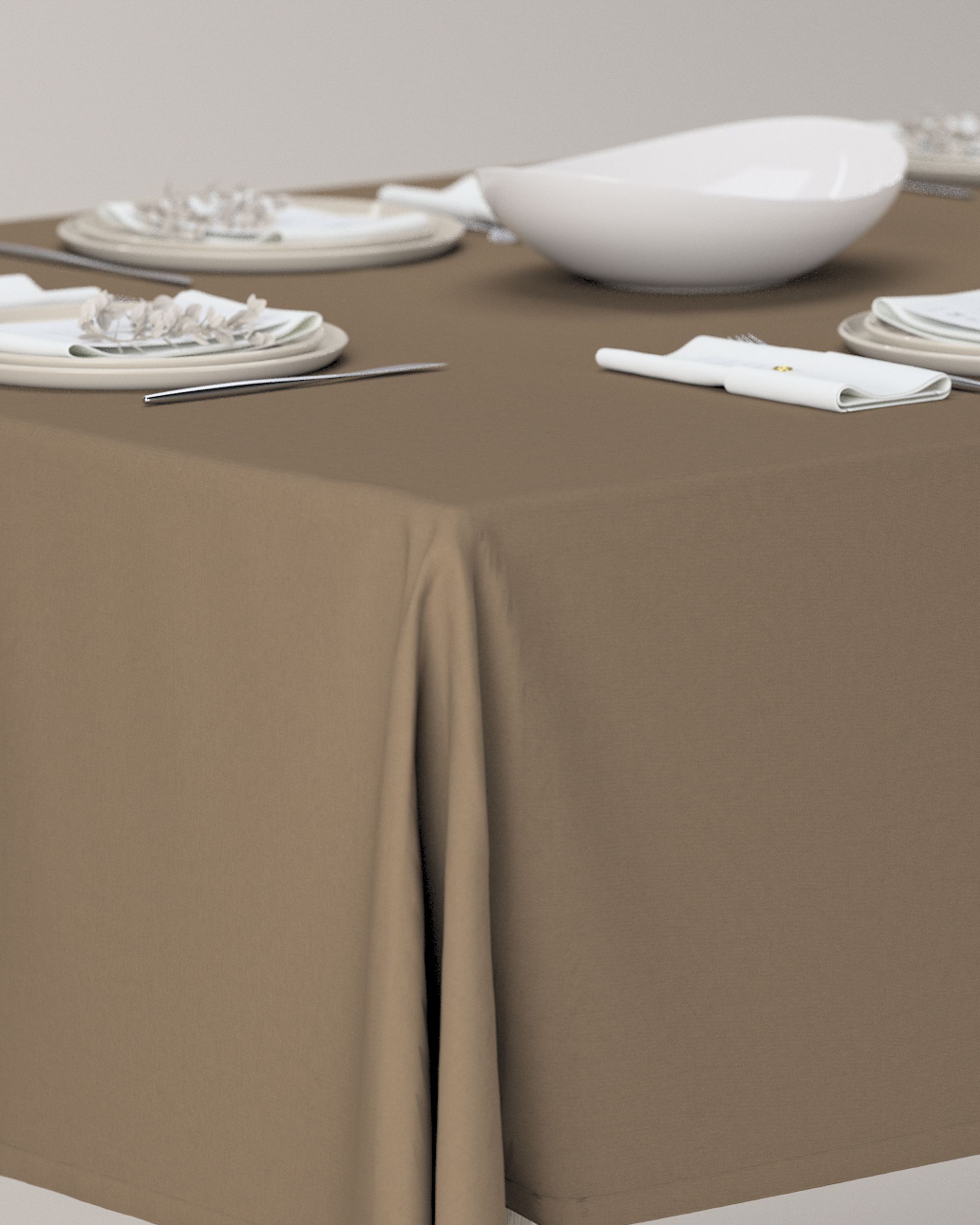 Rectangular tablecloth product colour brown fabric blackout (hover)