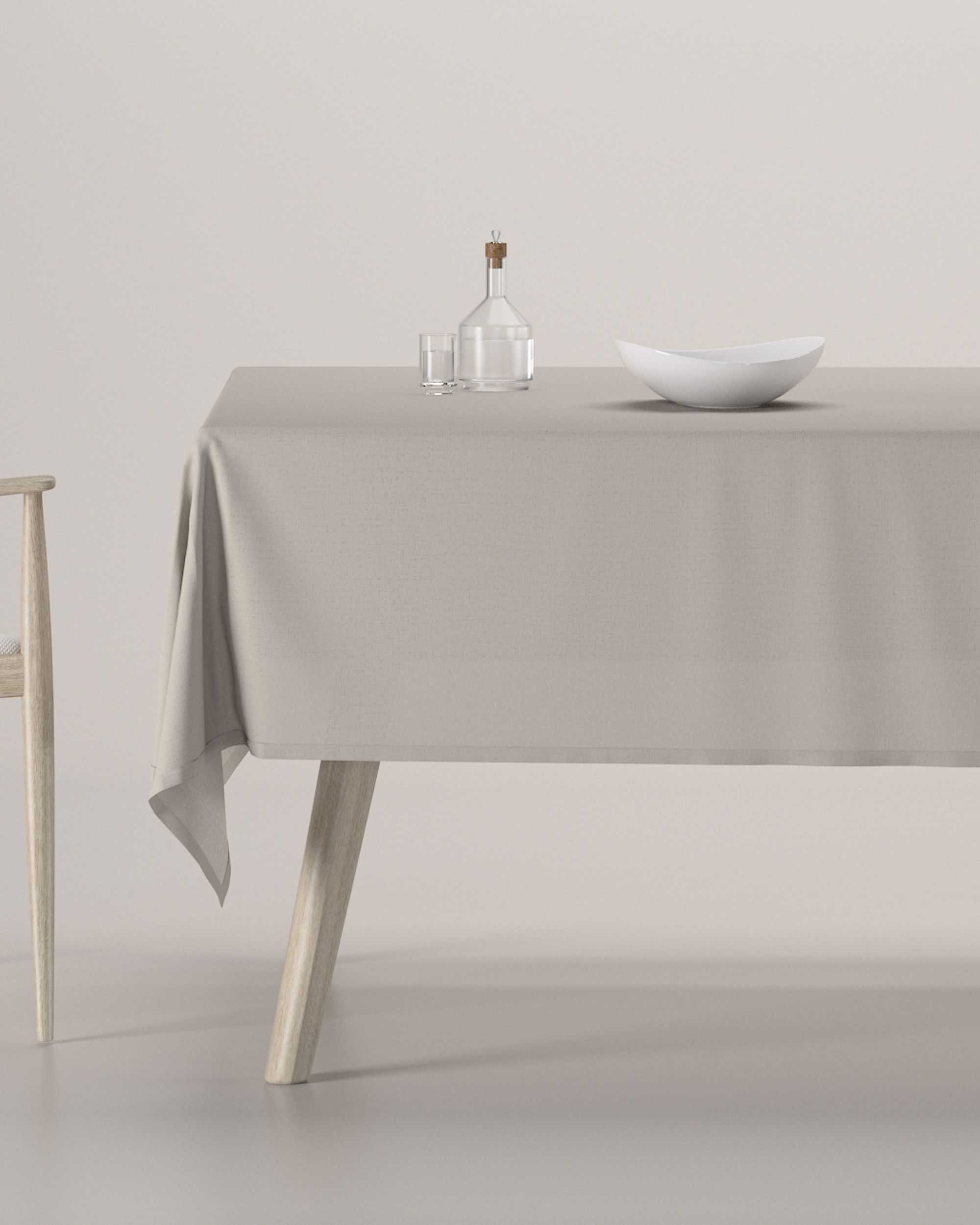 Rectangular tablecloth product colour beige fabric semi-sheer, structured