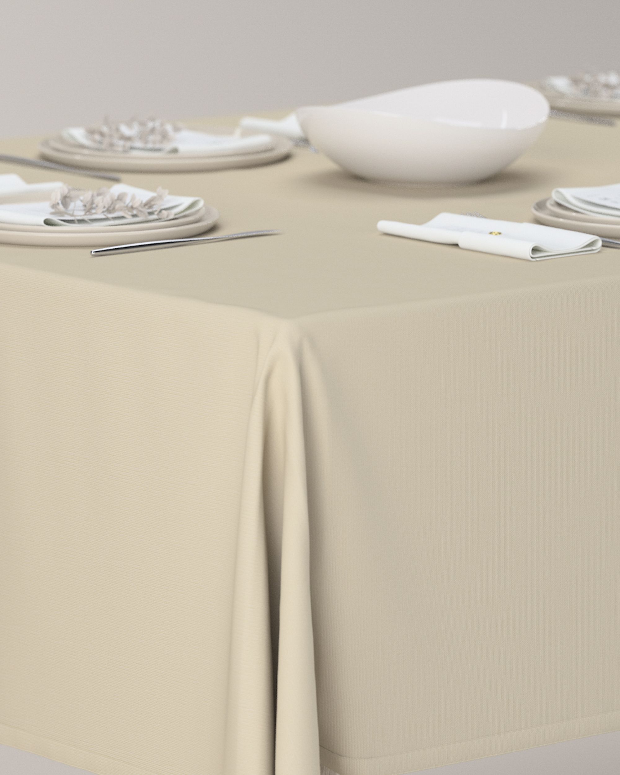 Rectangular tablecloth product colour beige (hover)
