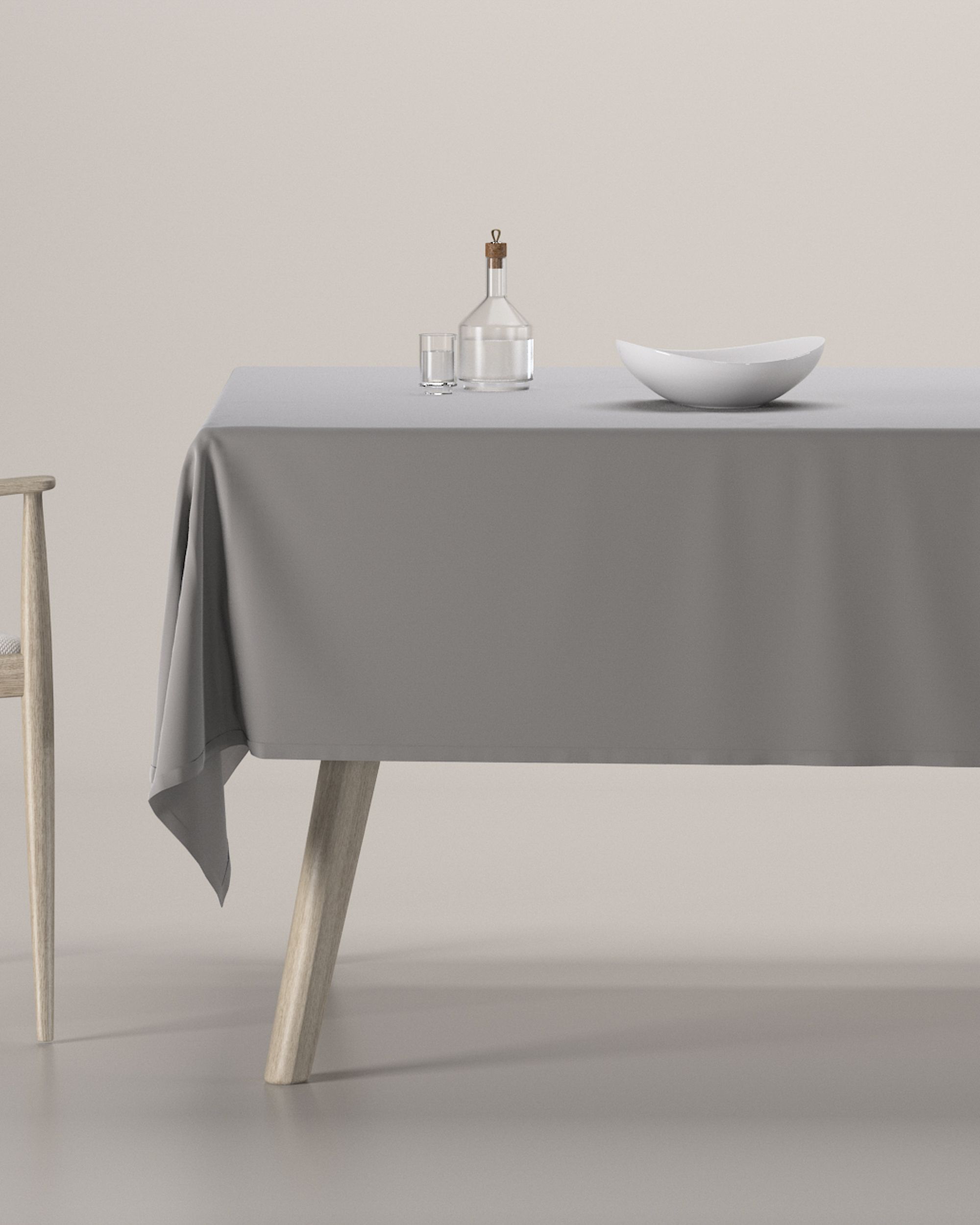 Rectangular tablecloth product colour grey fabric gloss, velvet
