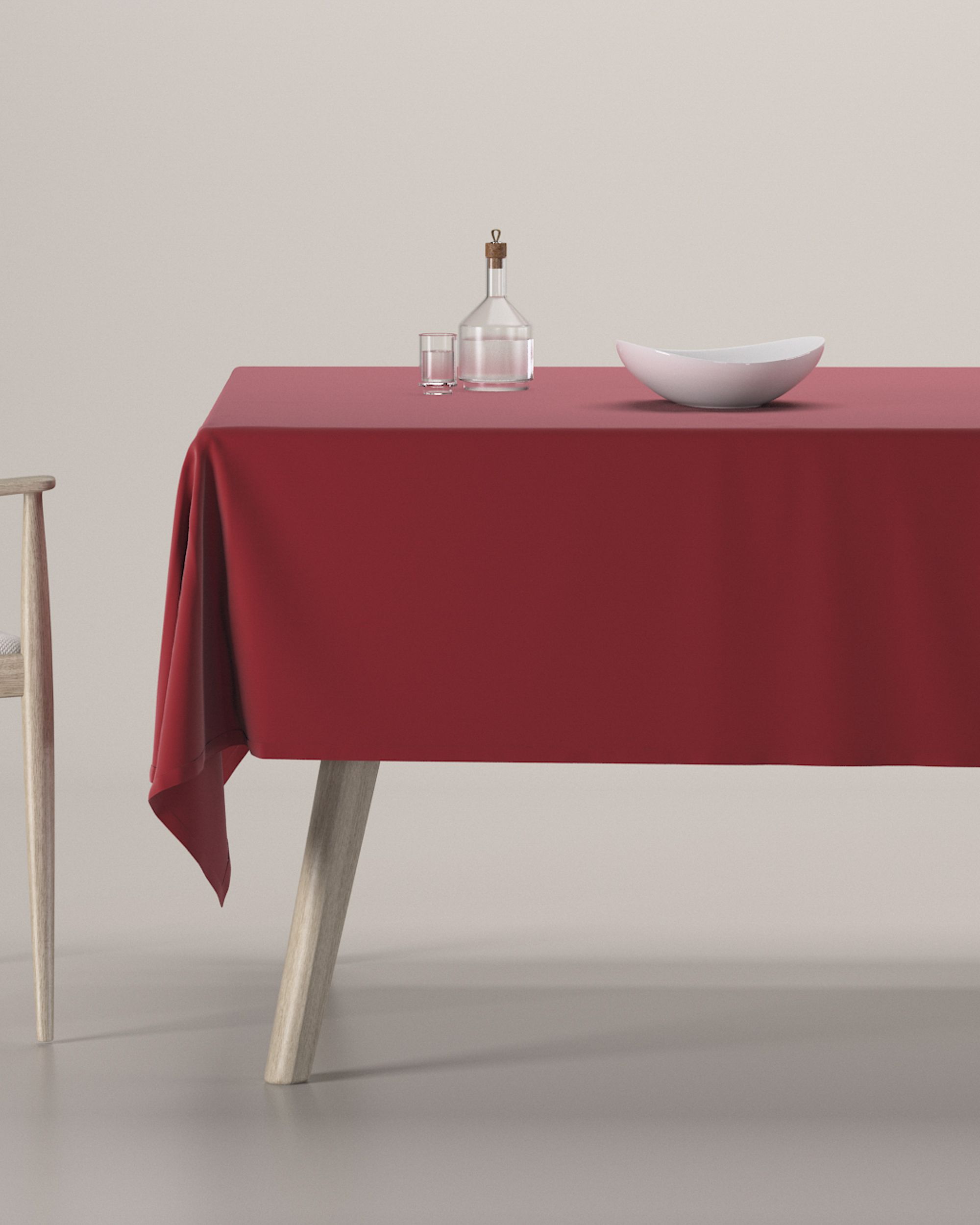 Rectangular tablecloth product colour red fabric gloss, velvet
