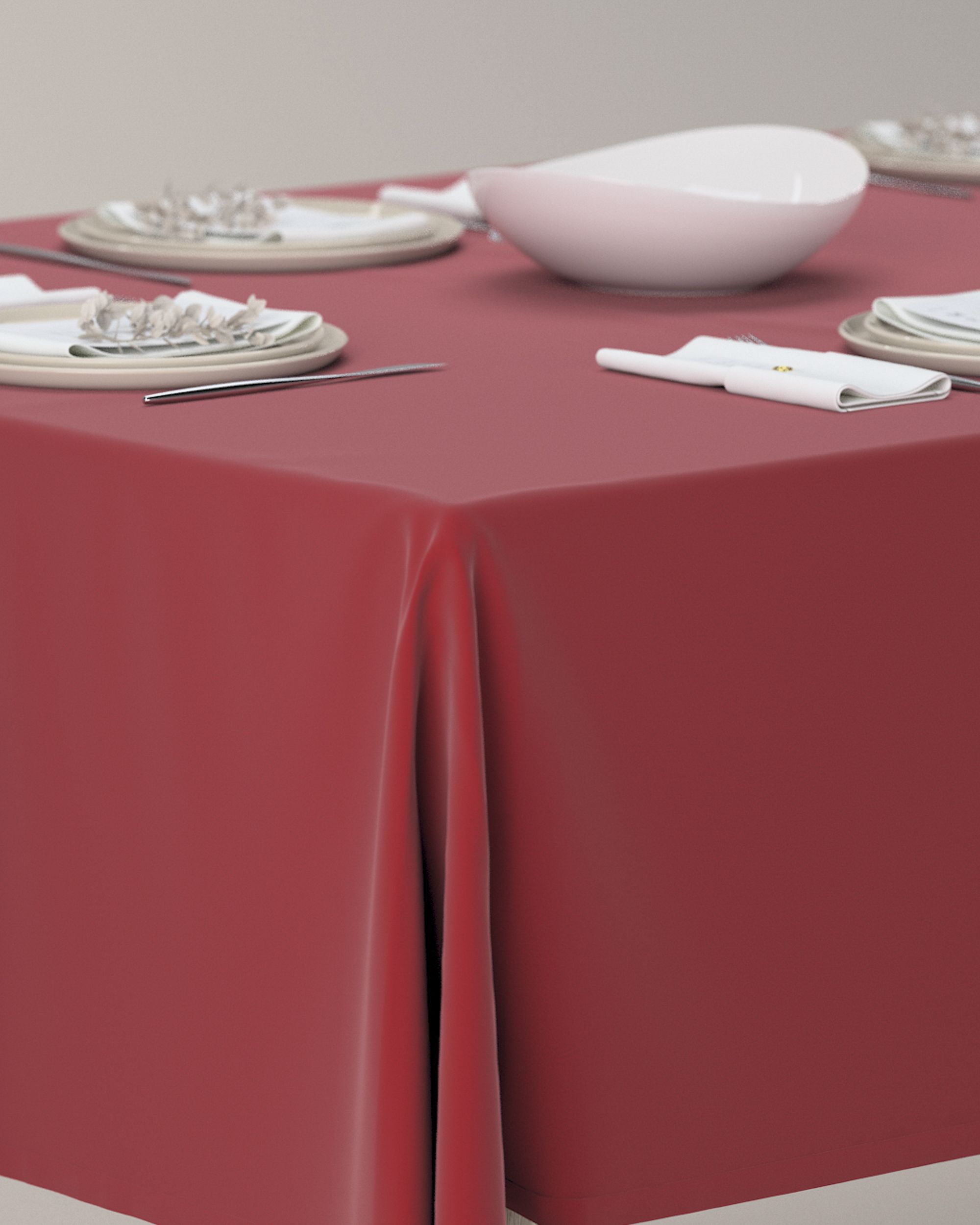 Rectangular tablecloth product colour red fabric gloss, velvet (hover)