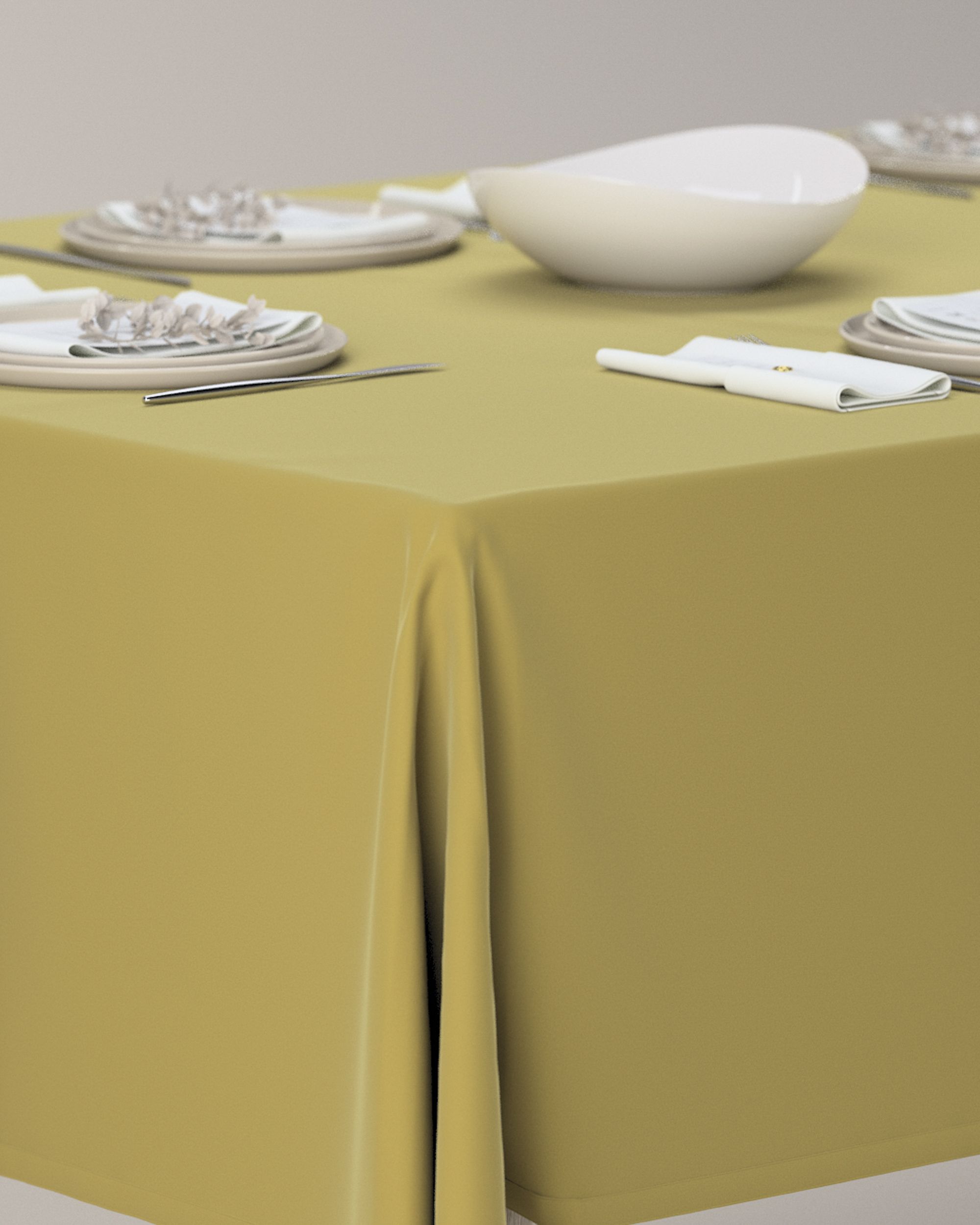 Rectangular tablecloth product colour green fabric gloss, velvet (hover)