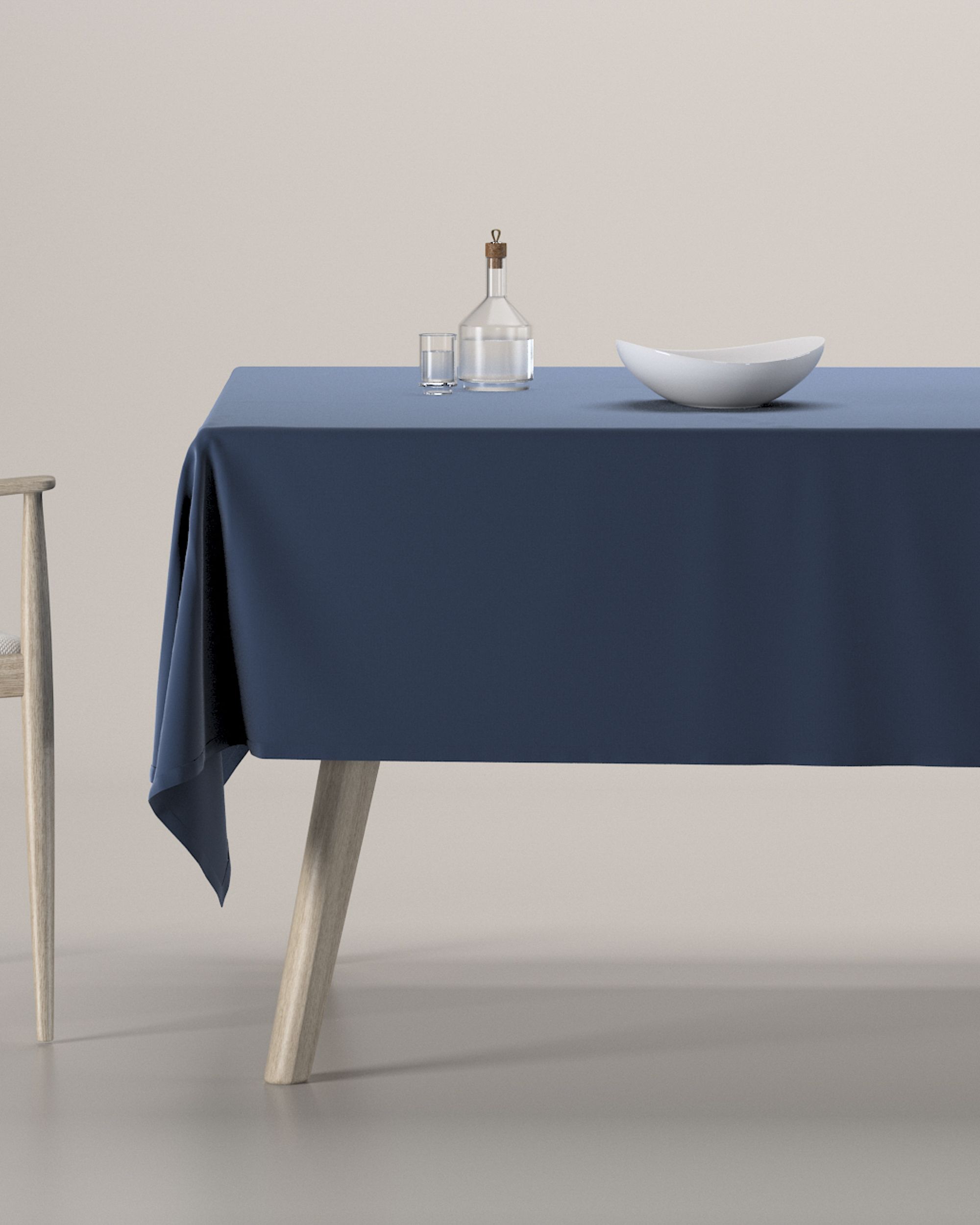 Rectangular tablecloth product colour navy blue fabric gloss, velvet