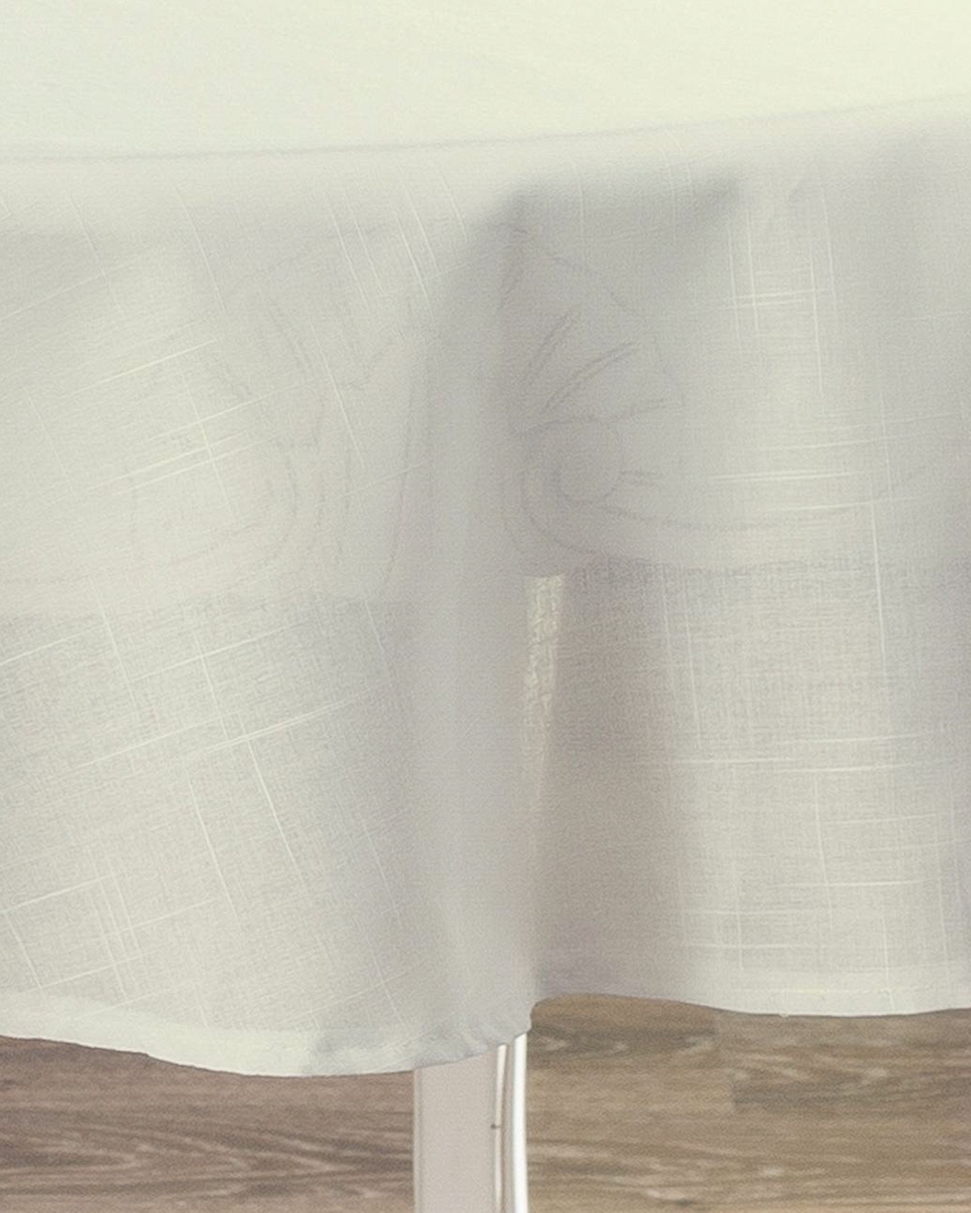 Round tablecloth product colour cream fabric semi-sheer, structured (hover)
