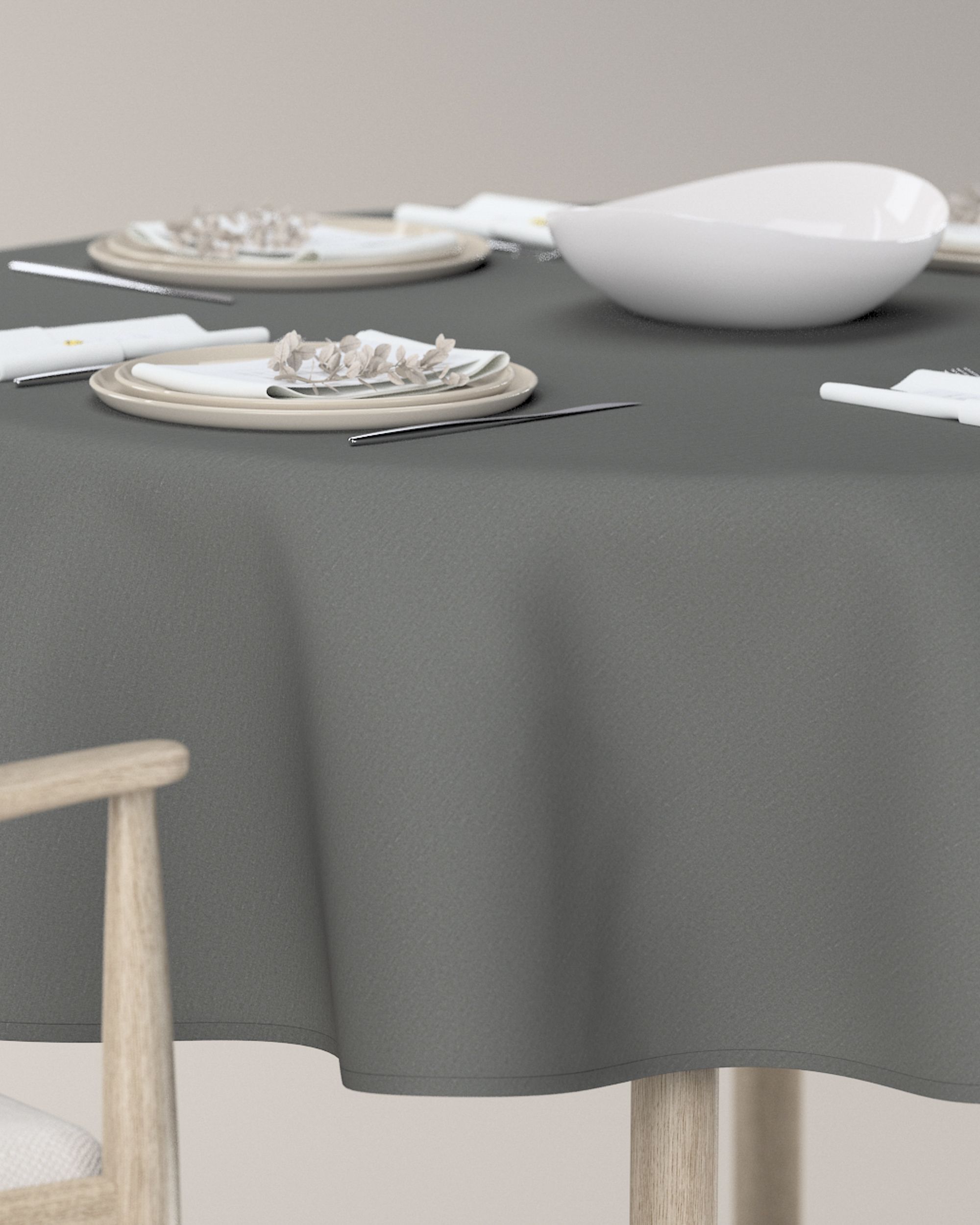 Round tablecloth product colour grey (hover)
