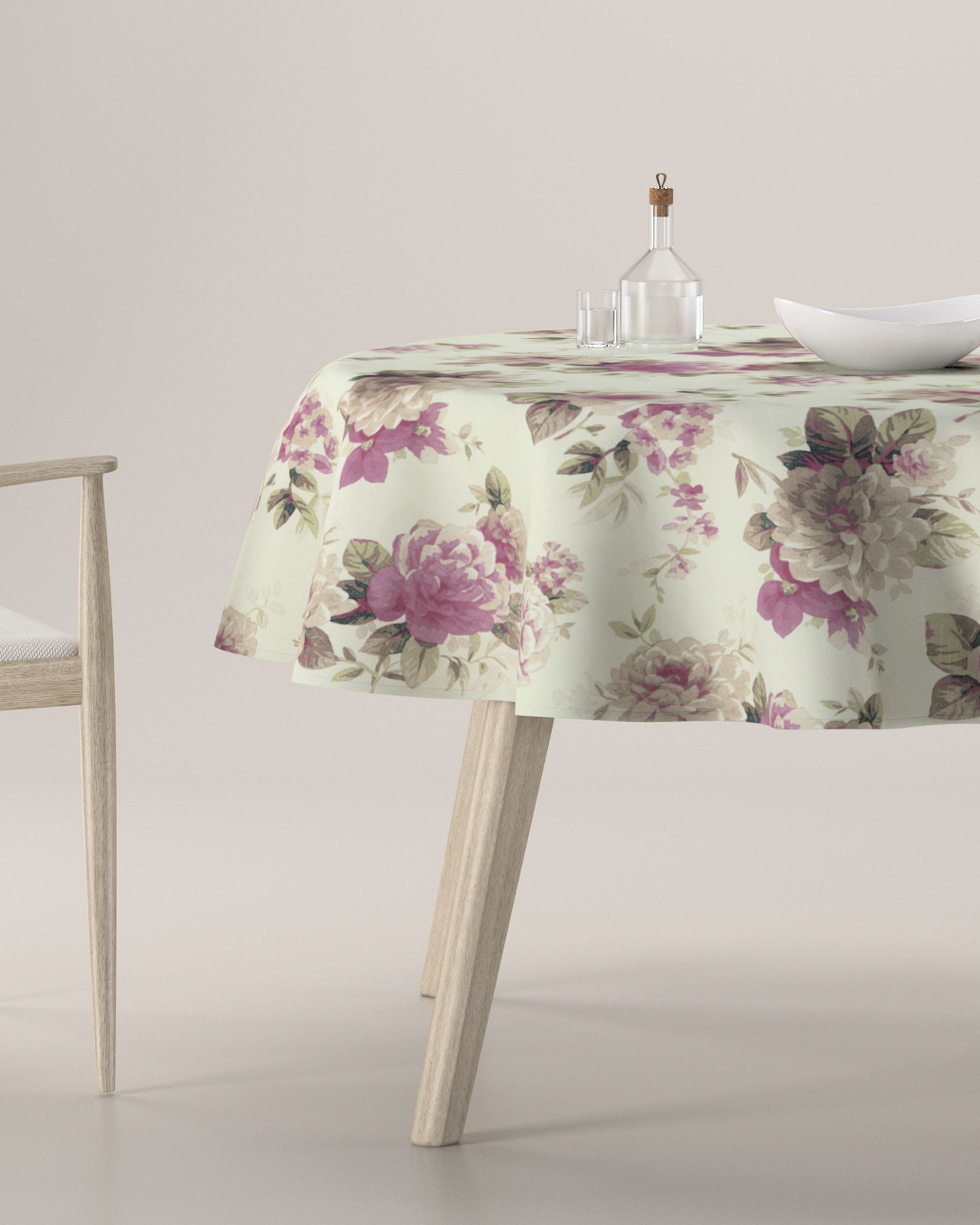 Round tablecloth product colour multicolour fabric patterned