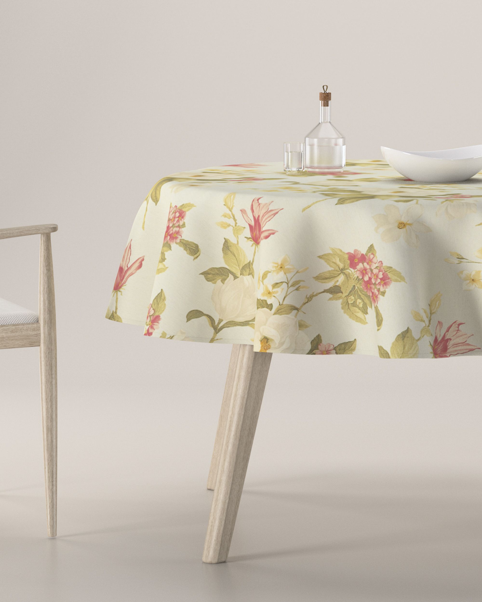 Round tablecloth product colour multicolour fabric patterned