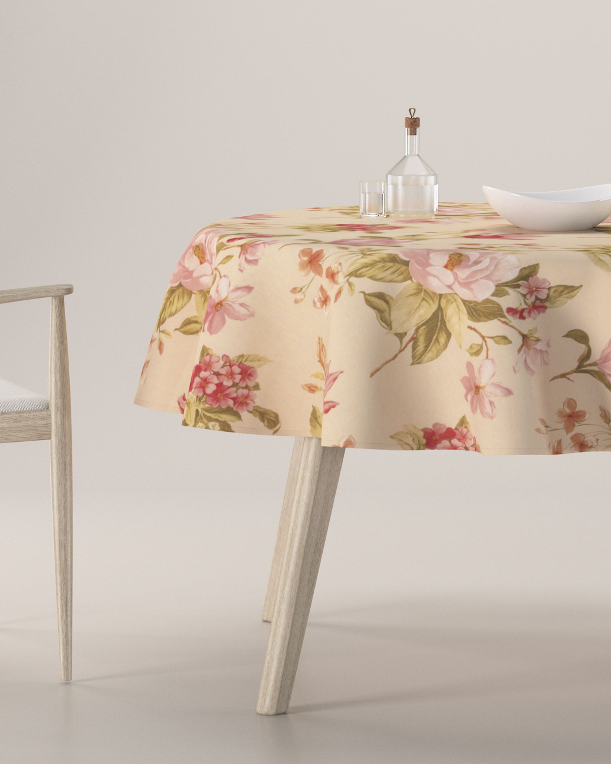 Round tablecloth product colour multicolour fabric patterned