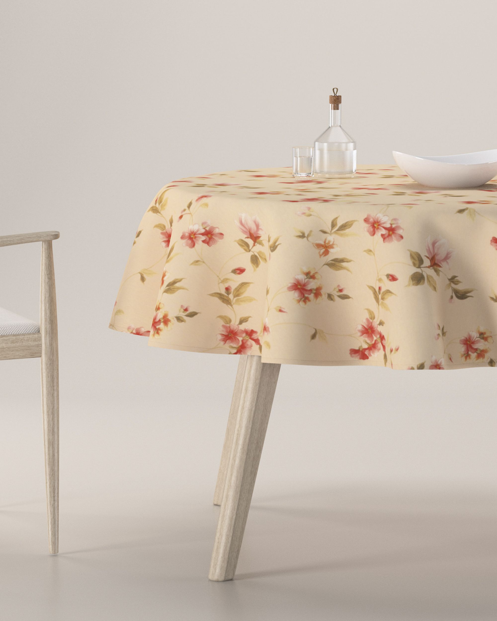 Round tablecloth product colour multicolour fabric patterned