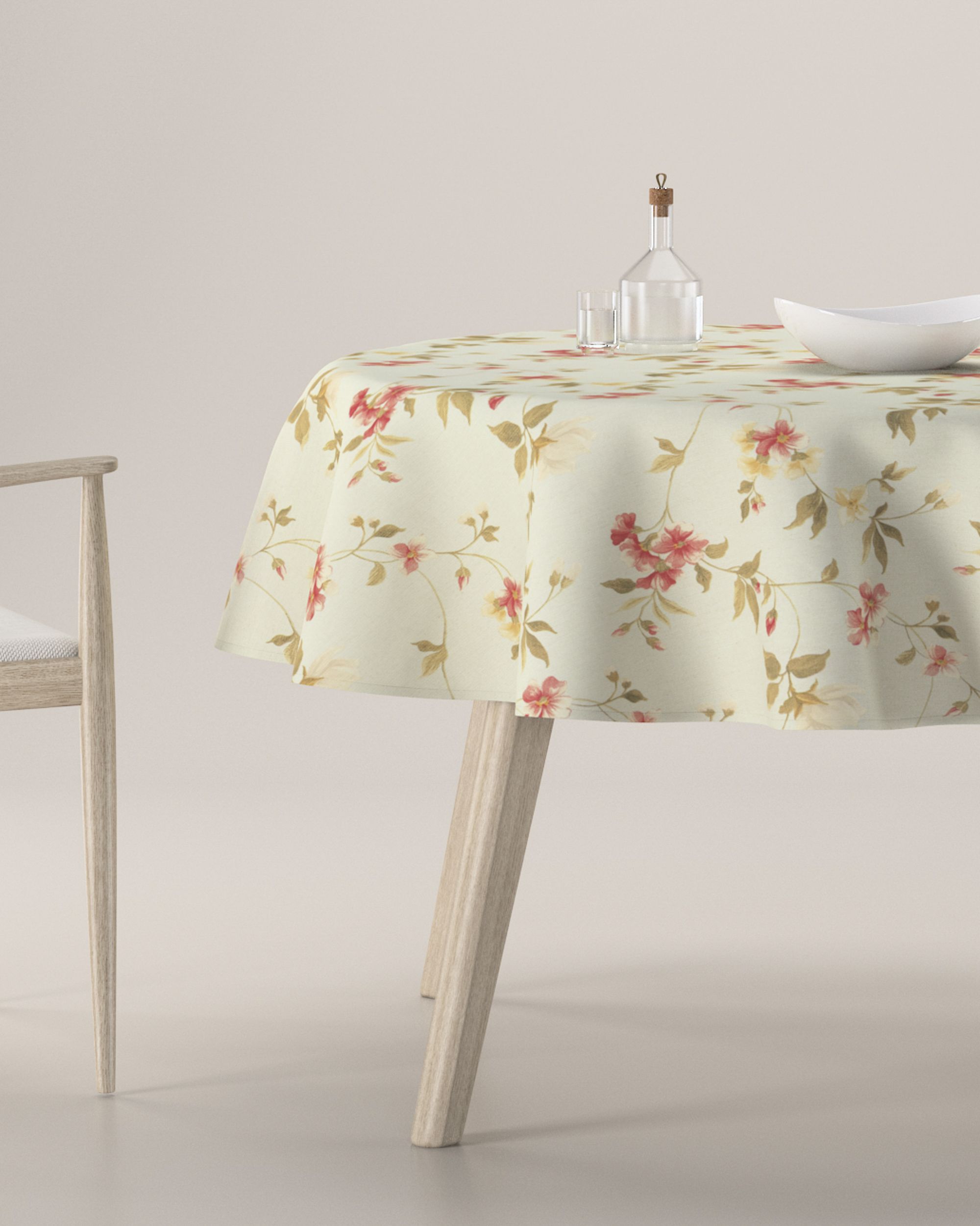 Round tablecloth product colour multicolour fabric patterned