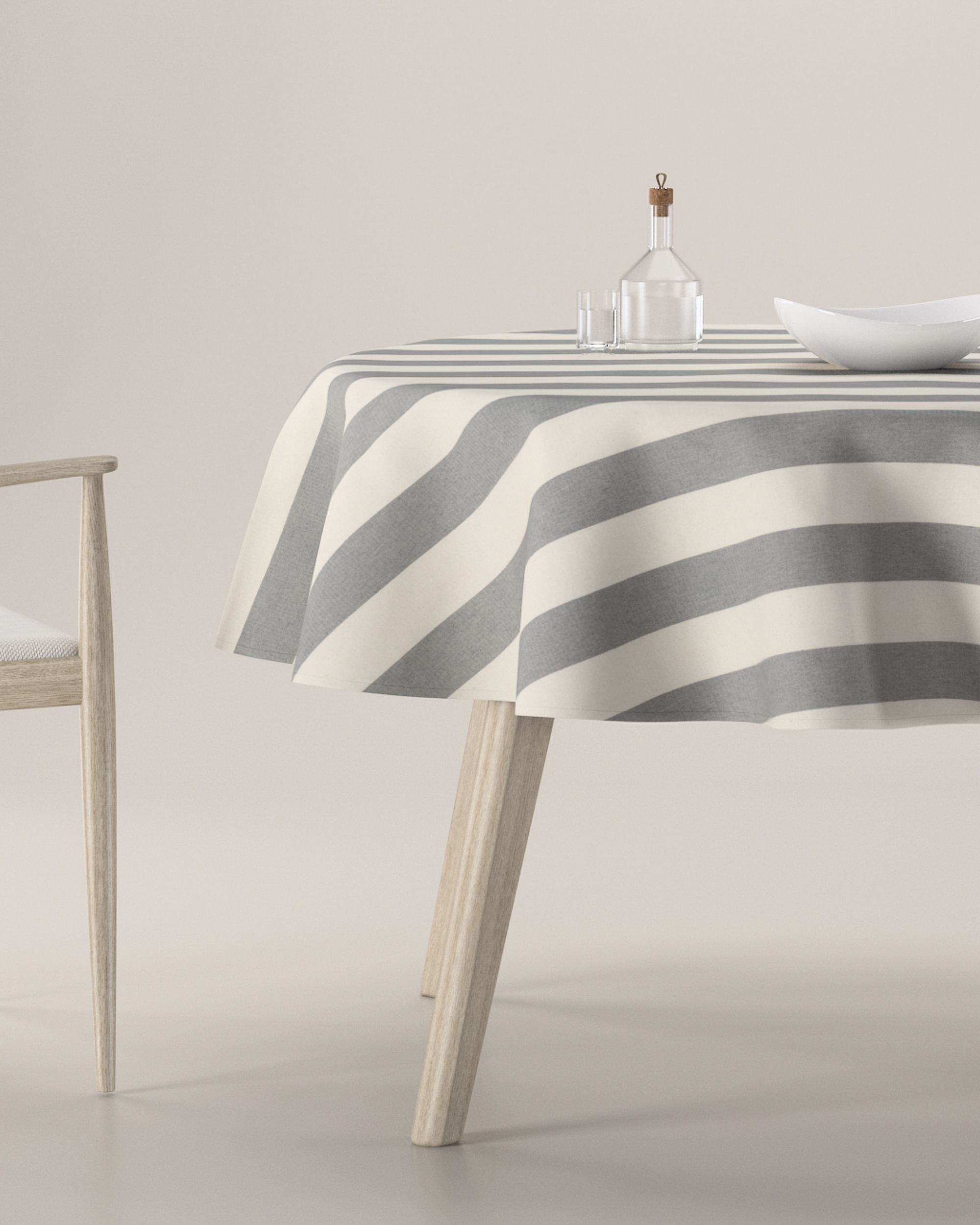 Round tablecloth product colour grey fabric patterned