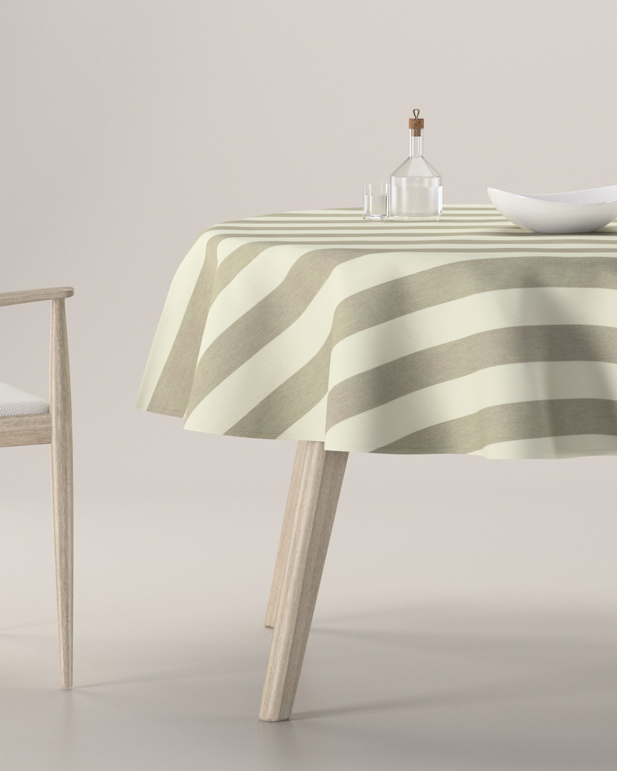 Round tablecloth product colour beige fabric patterned