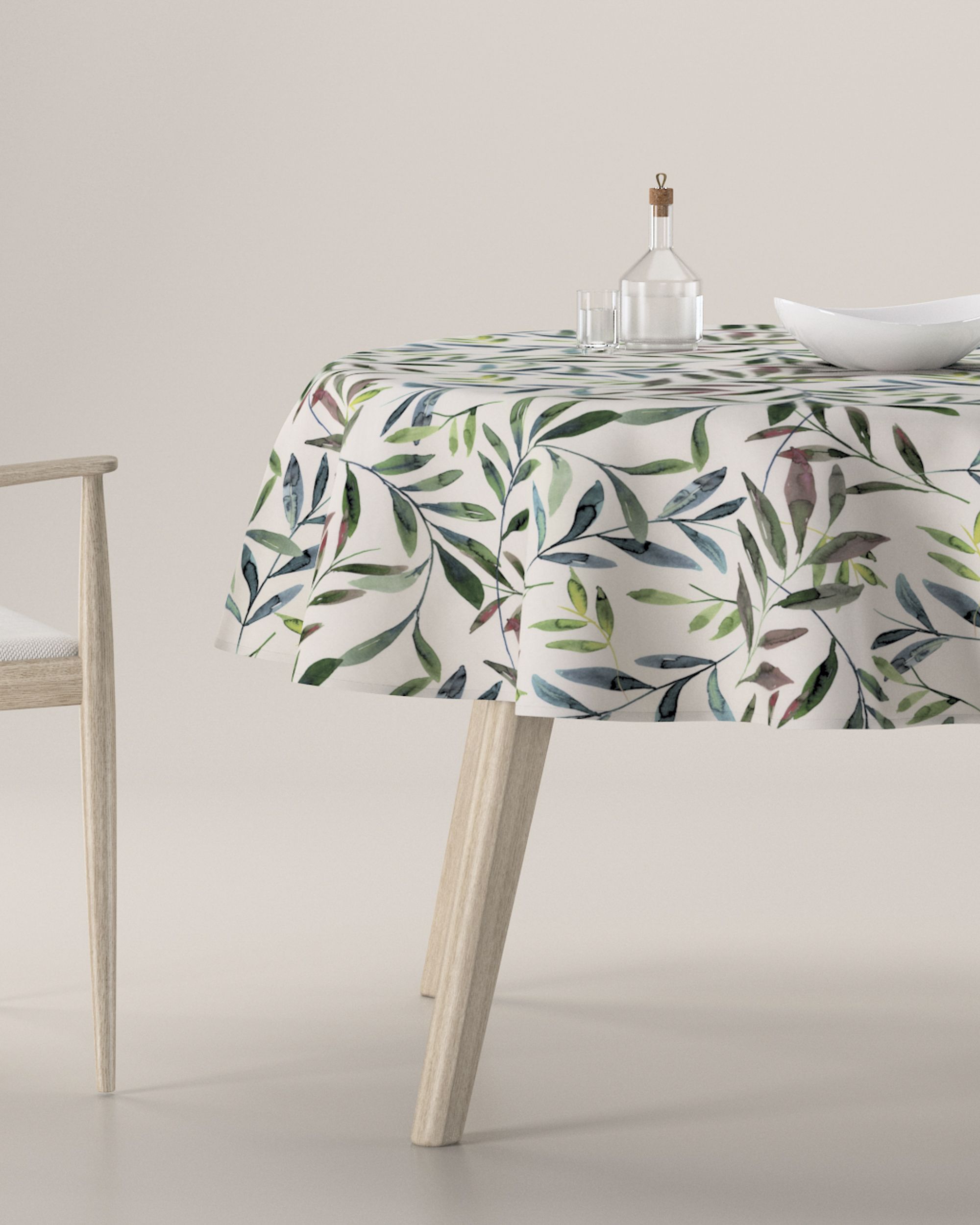 Round tablecloth product colour multicolour fabric patterned