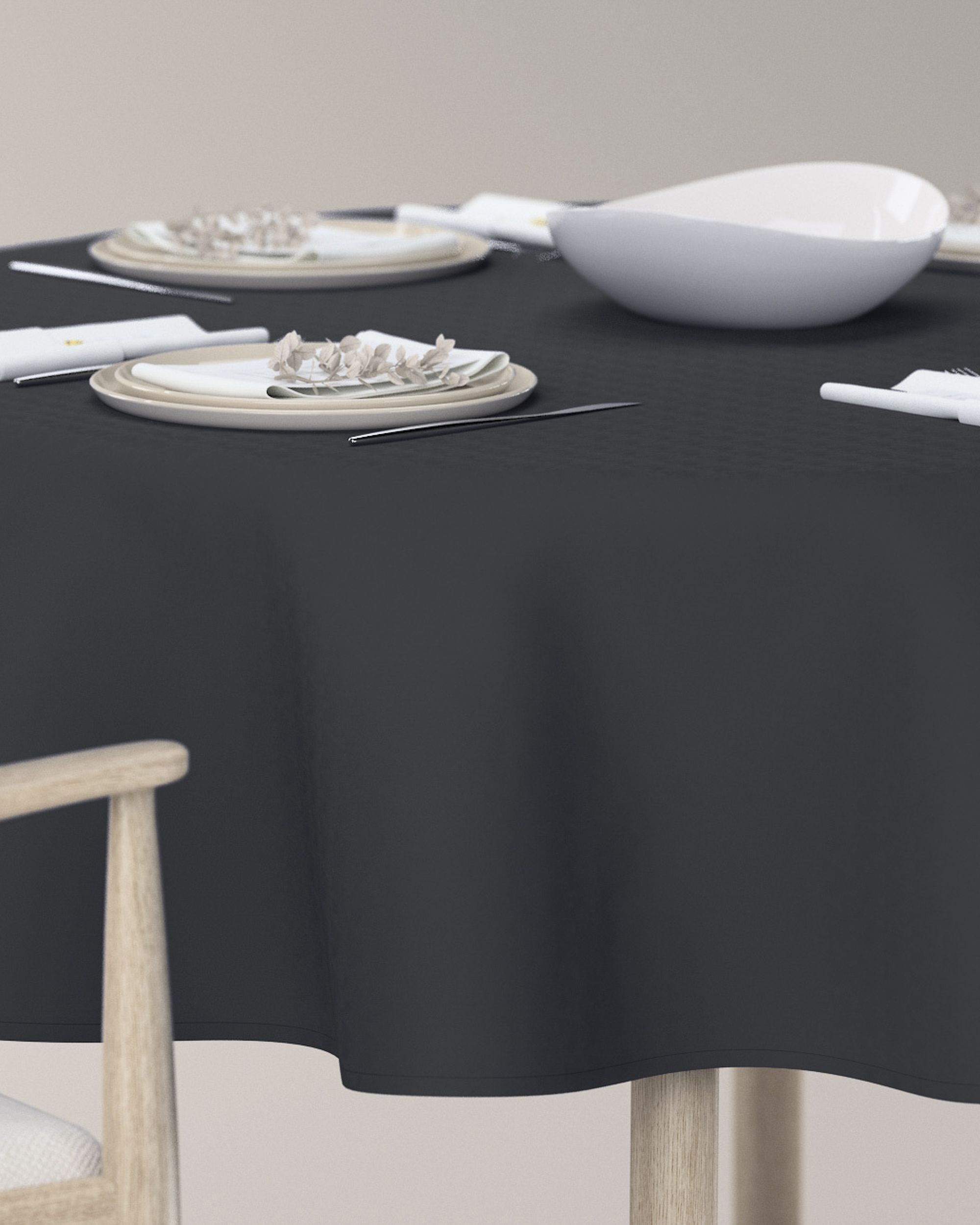 Round tablecloth product colour black (hover)