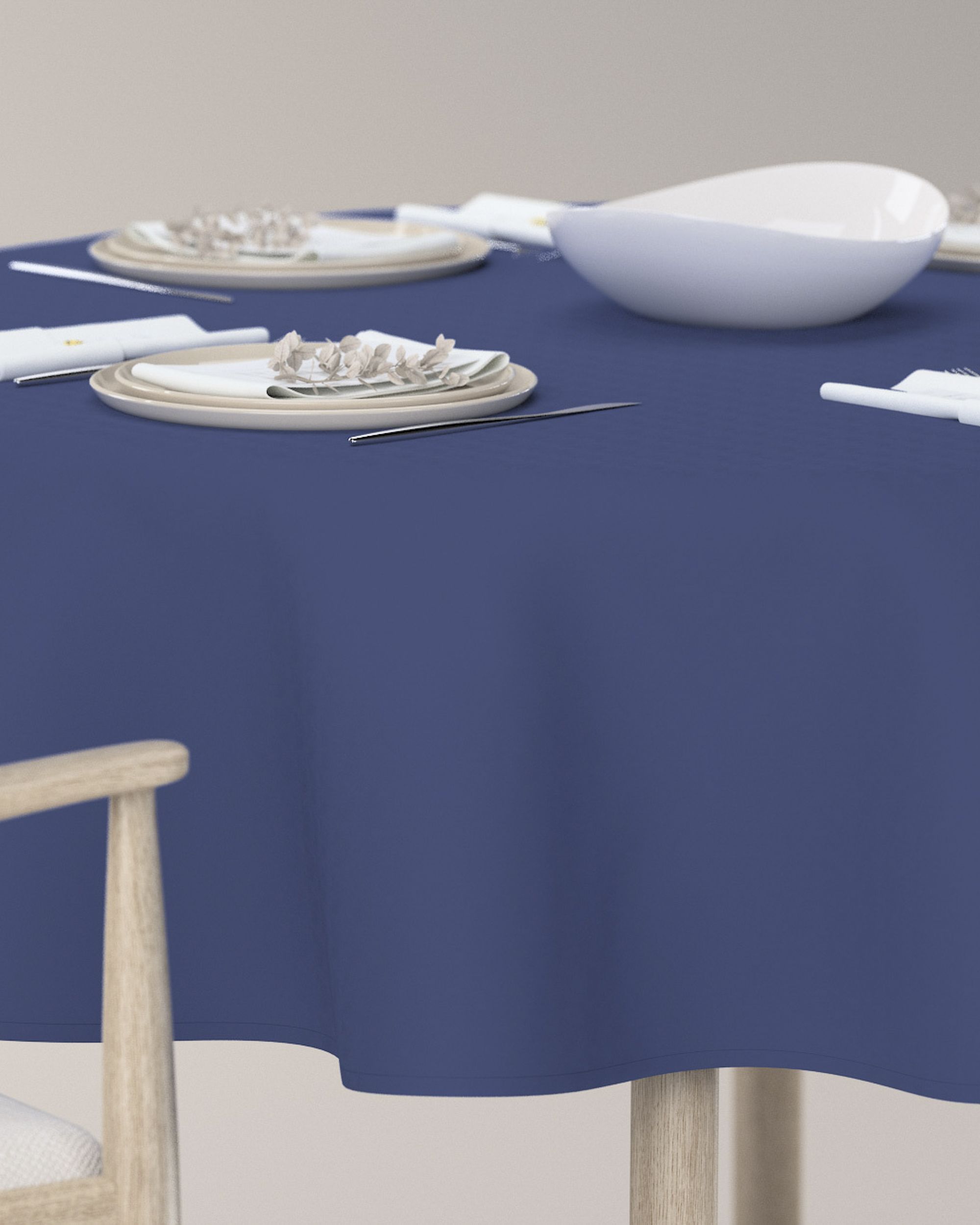 Round tablecloth product colour navy blue (hover)