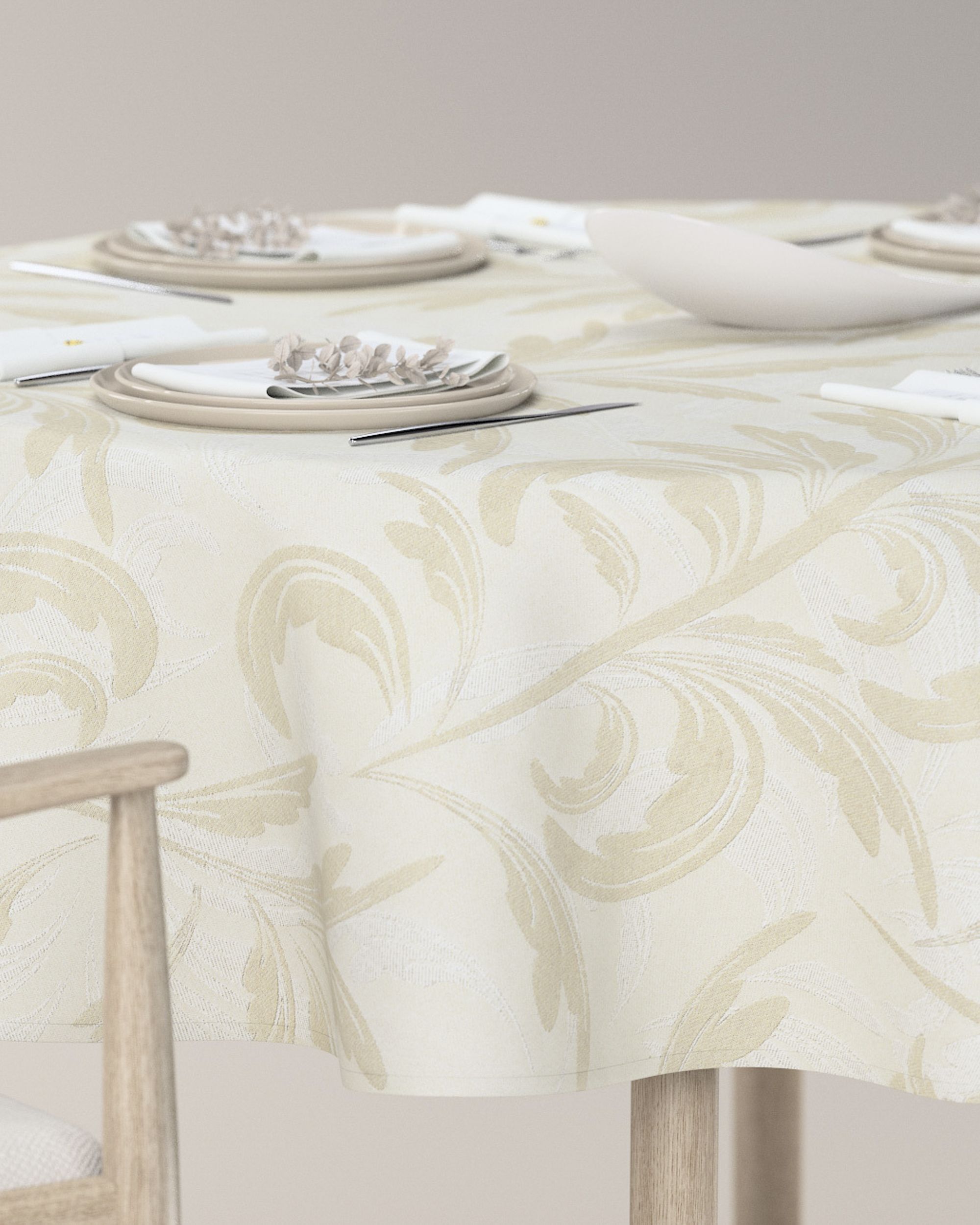 Round tablecloth product colour grey fabric gloss, structured, patterned (hover)