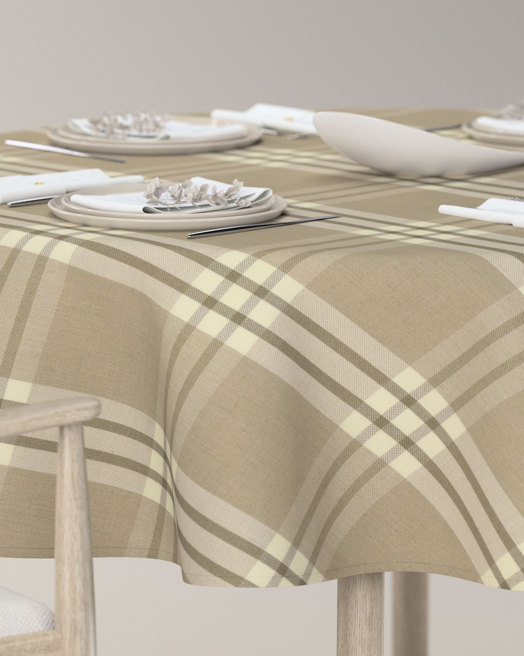Round tablecloth product colour beige (hover)