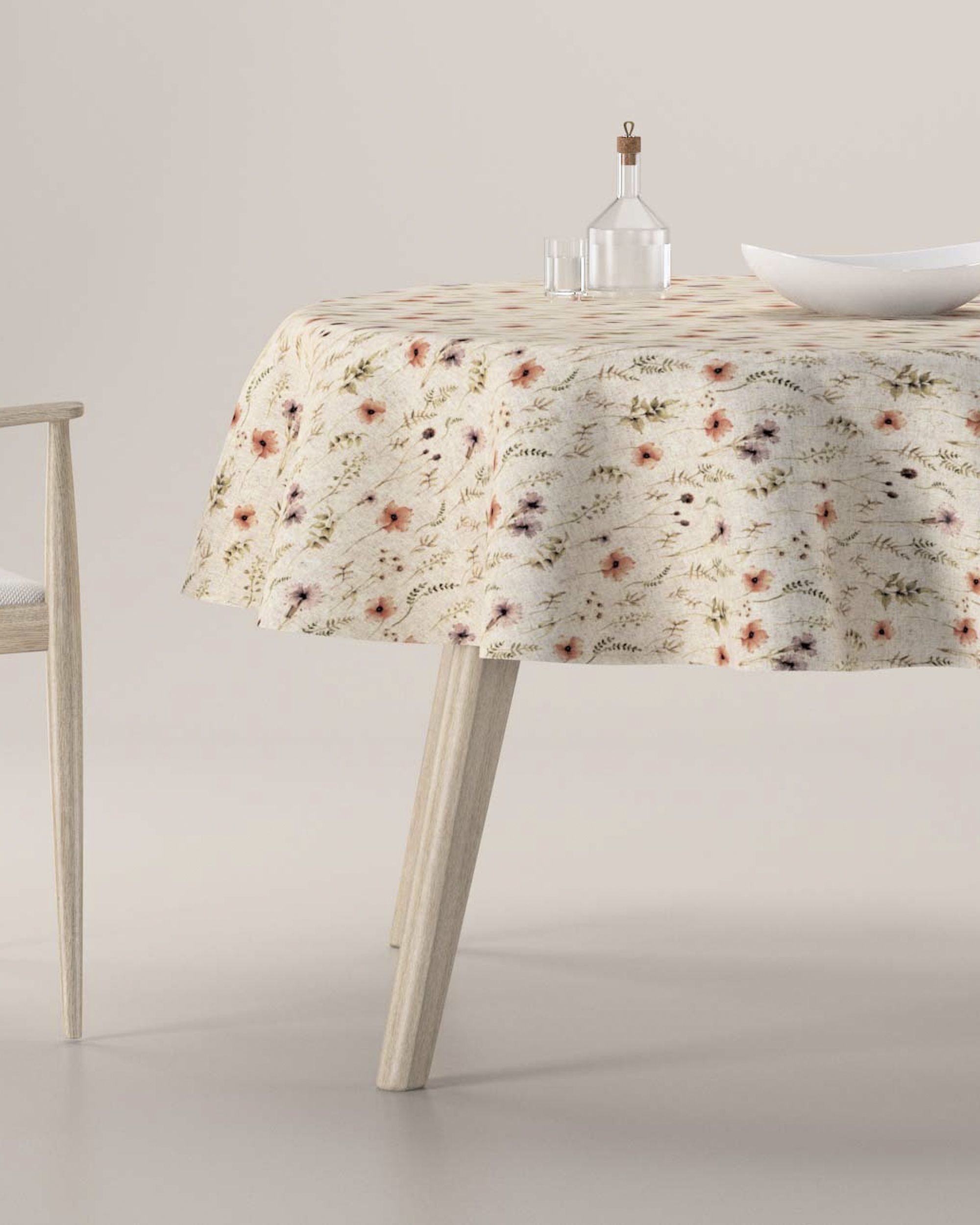 Round tablecloth product colour multicolour fabric structured, patterned