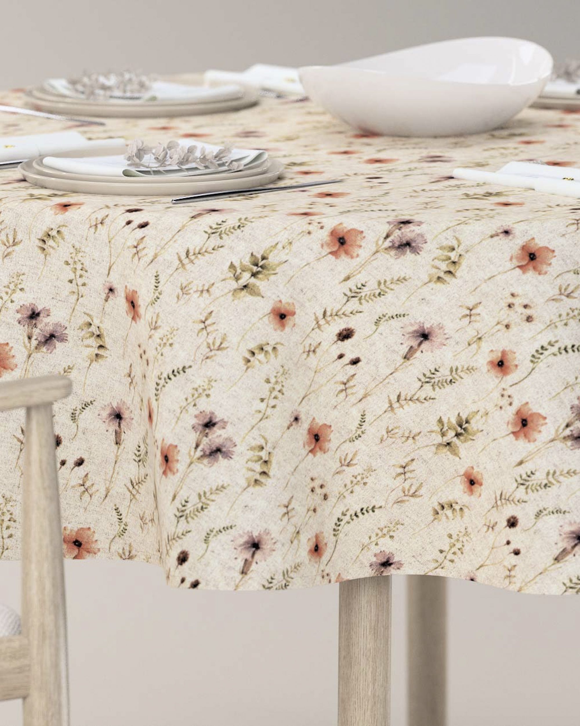 Round tablecloth product colour multicolour fabric structured, patterned (hover)