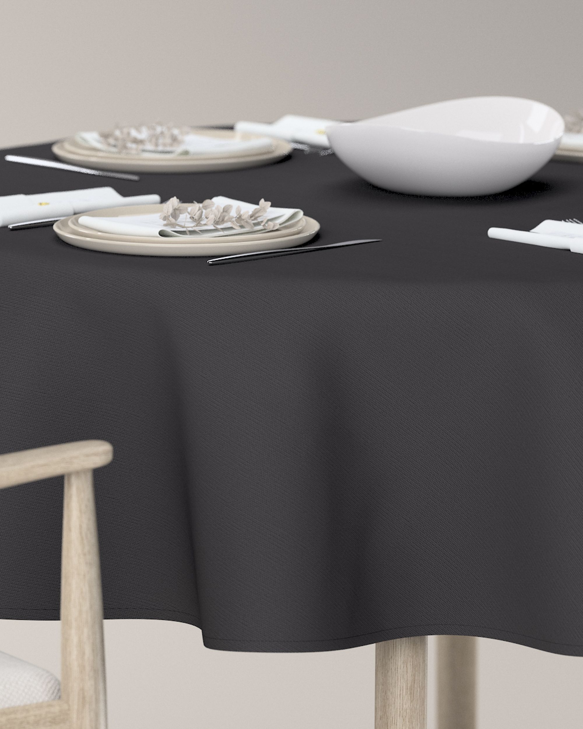 Round tablecloth product colour grey (hover)