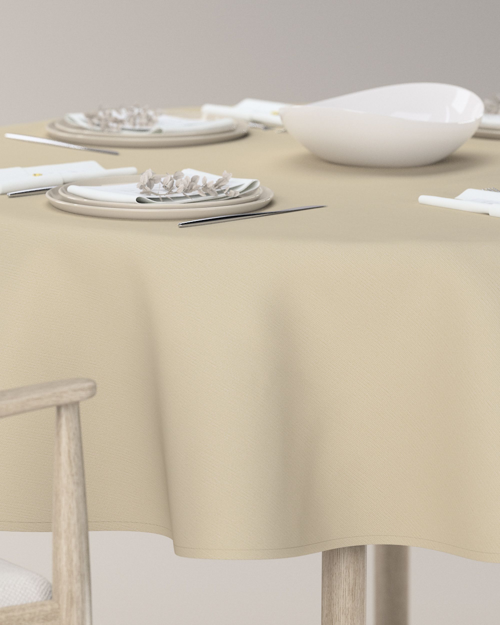 Round tablecloth product colour beige (hover)