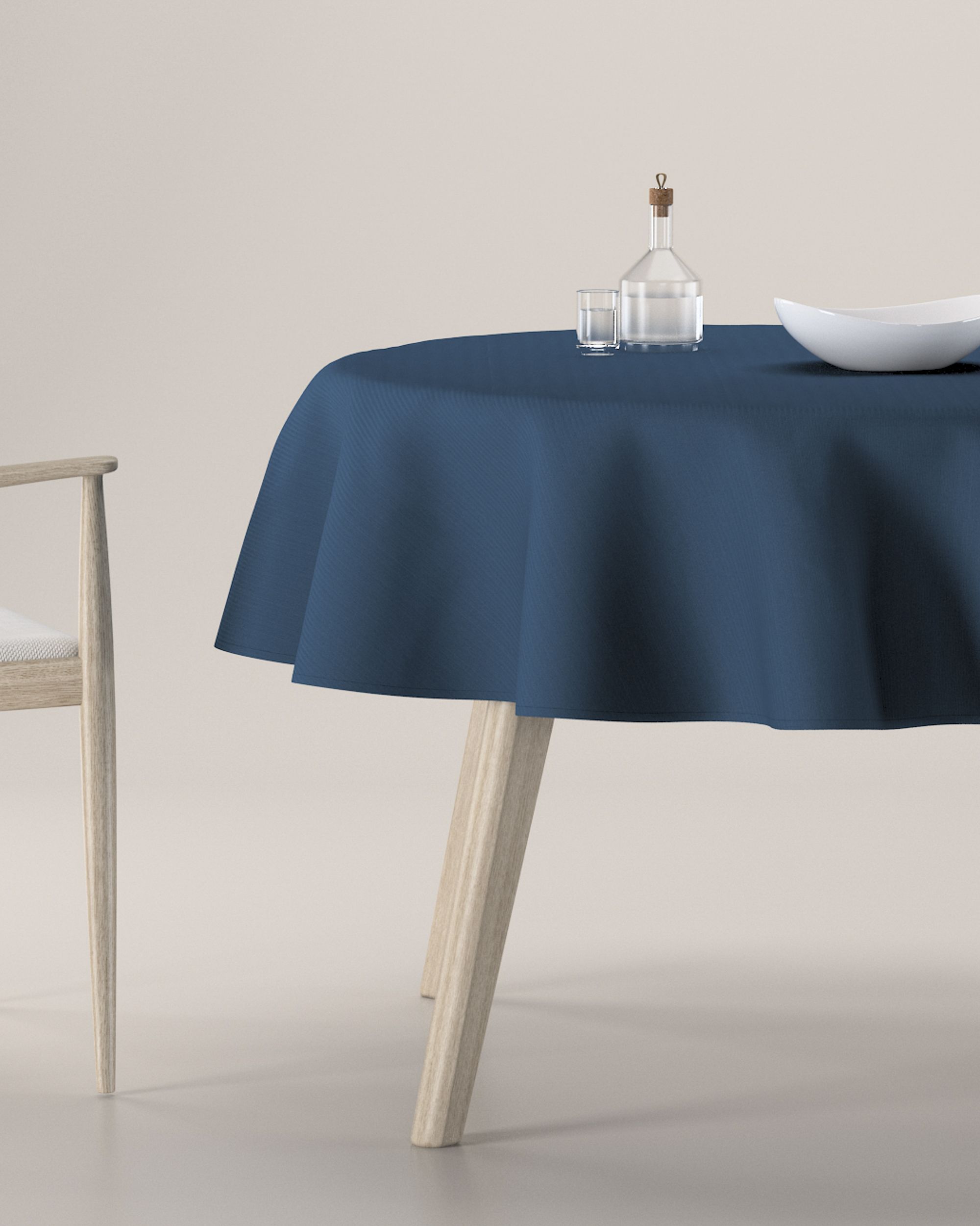 Round tablecloth product colour navy blue