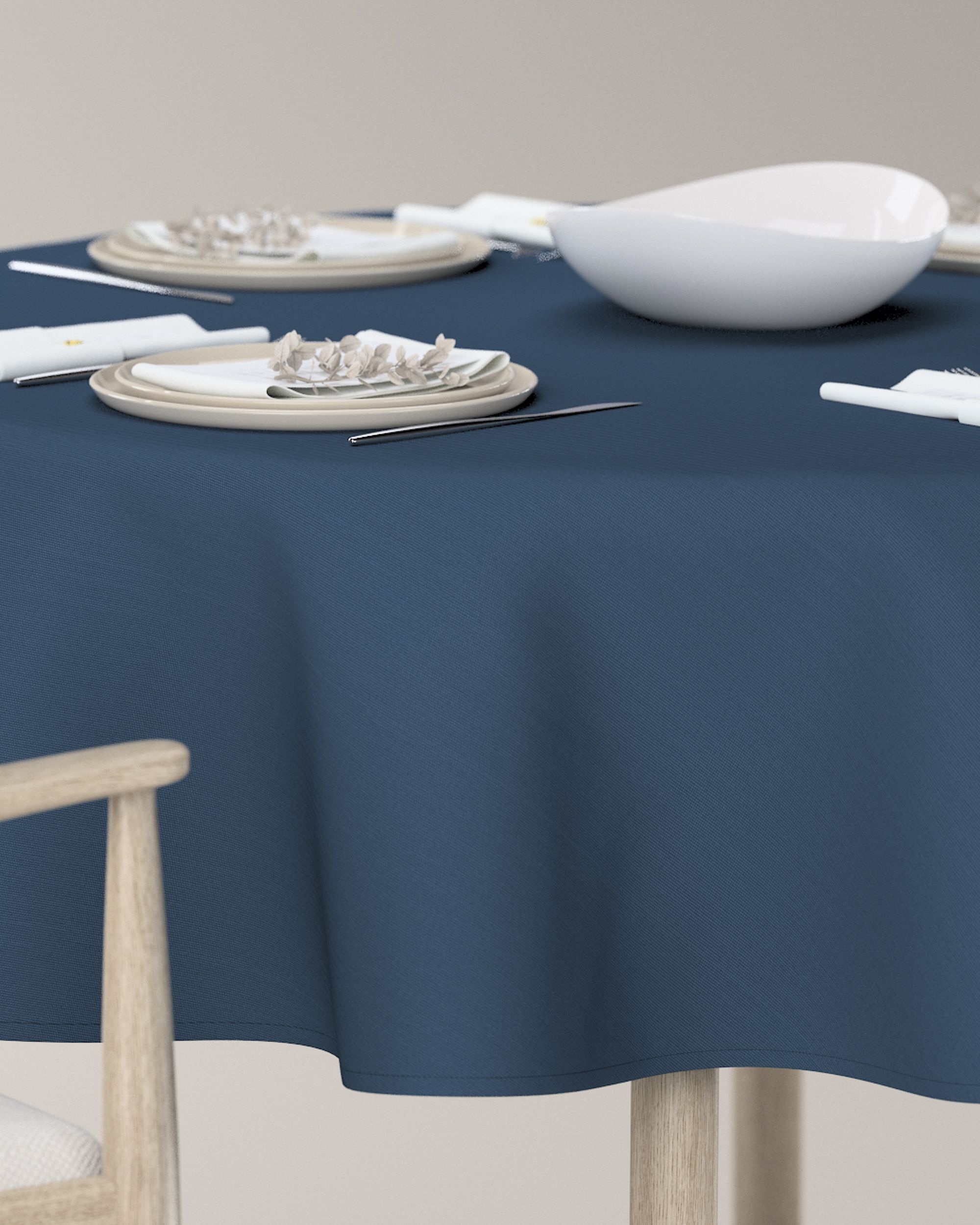 Round tablecloth product colour navy blue (hover)