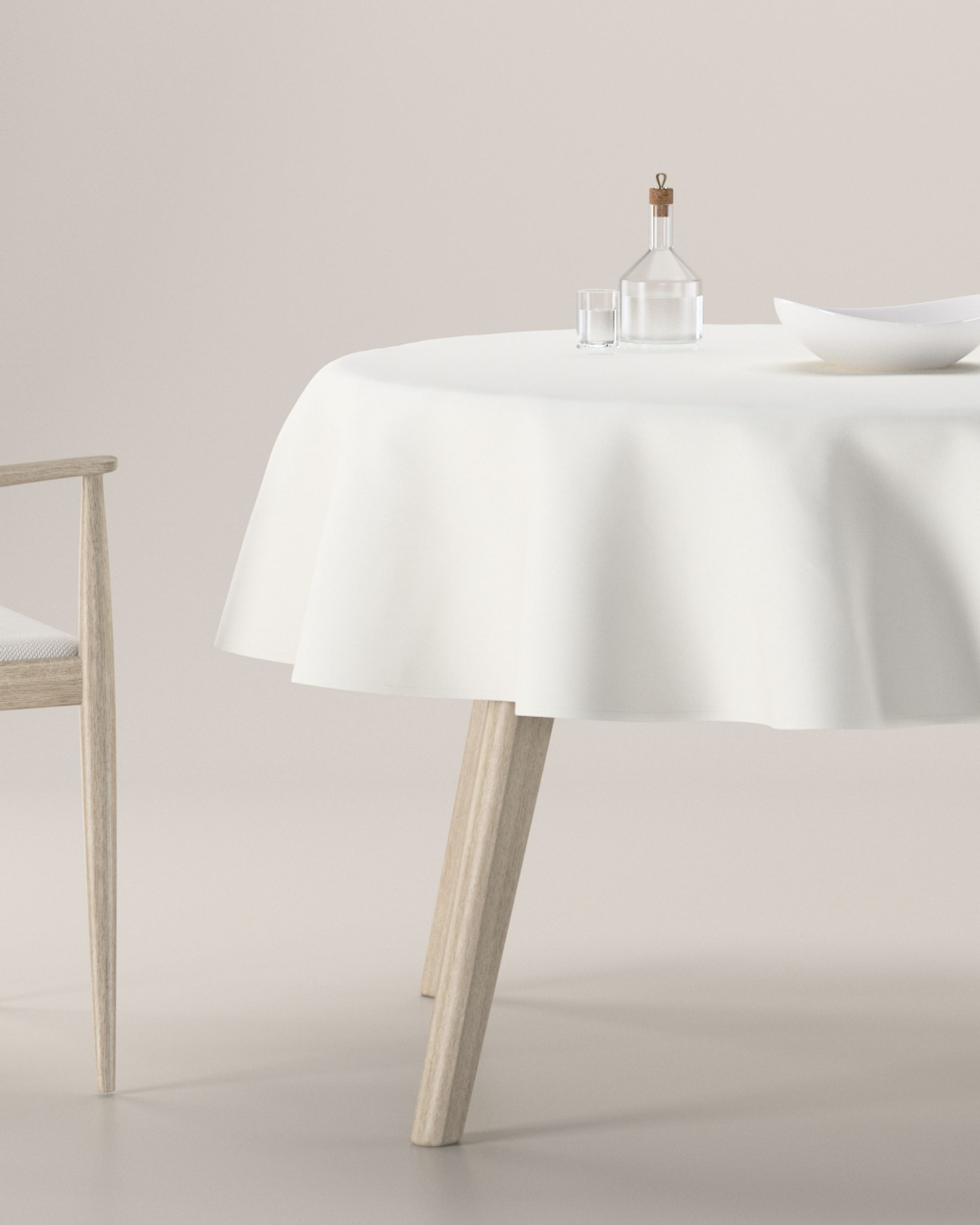 Round tablecloth product colour white