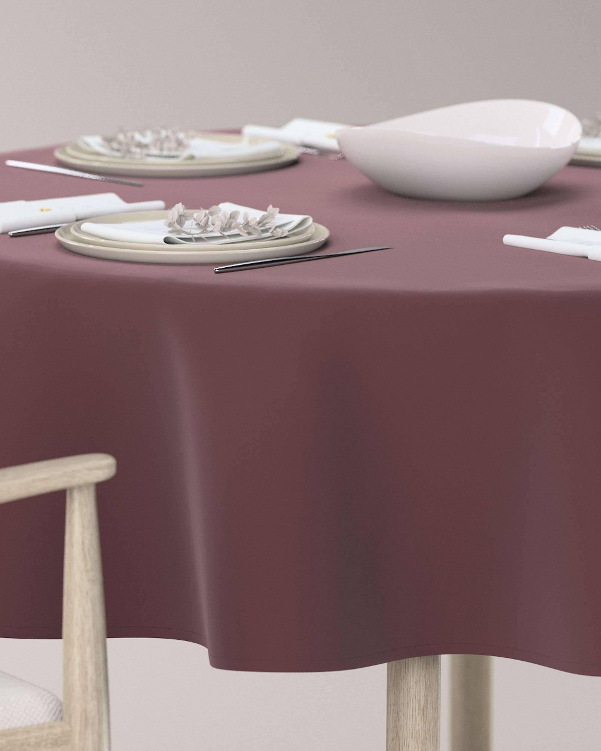 Round tablecloth product colour red fabric gloss, velvet (hover)