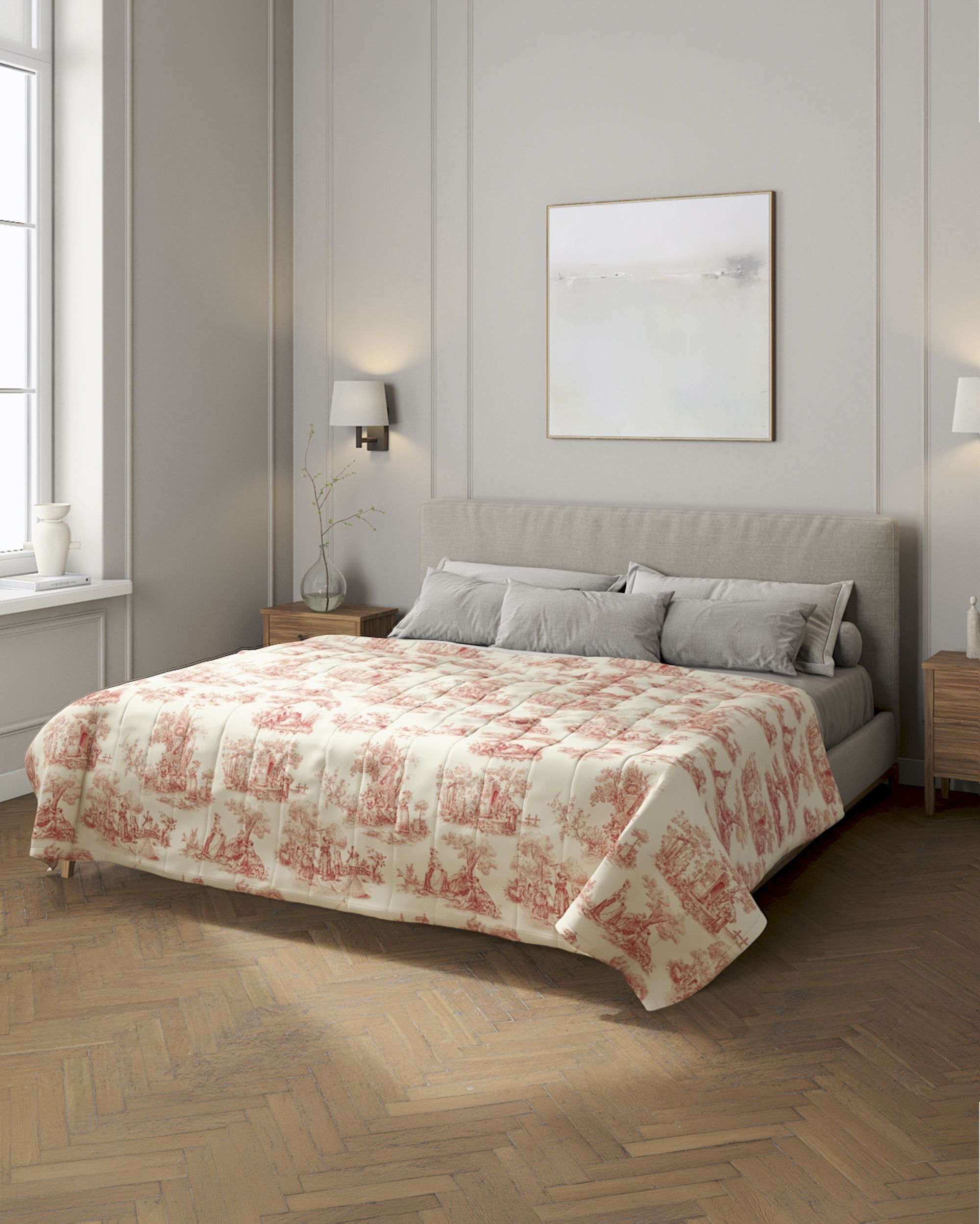 Stripe quilted throw product colour red fabric patterned