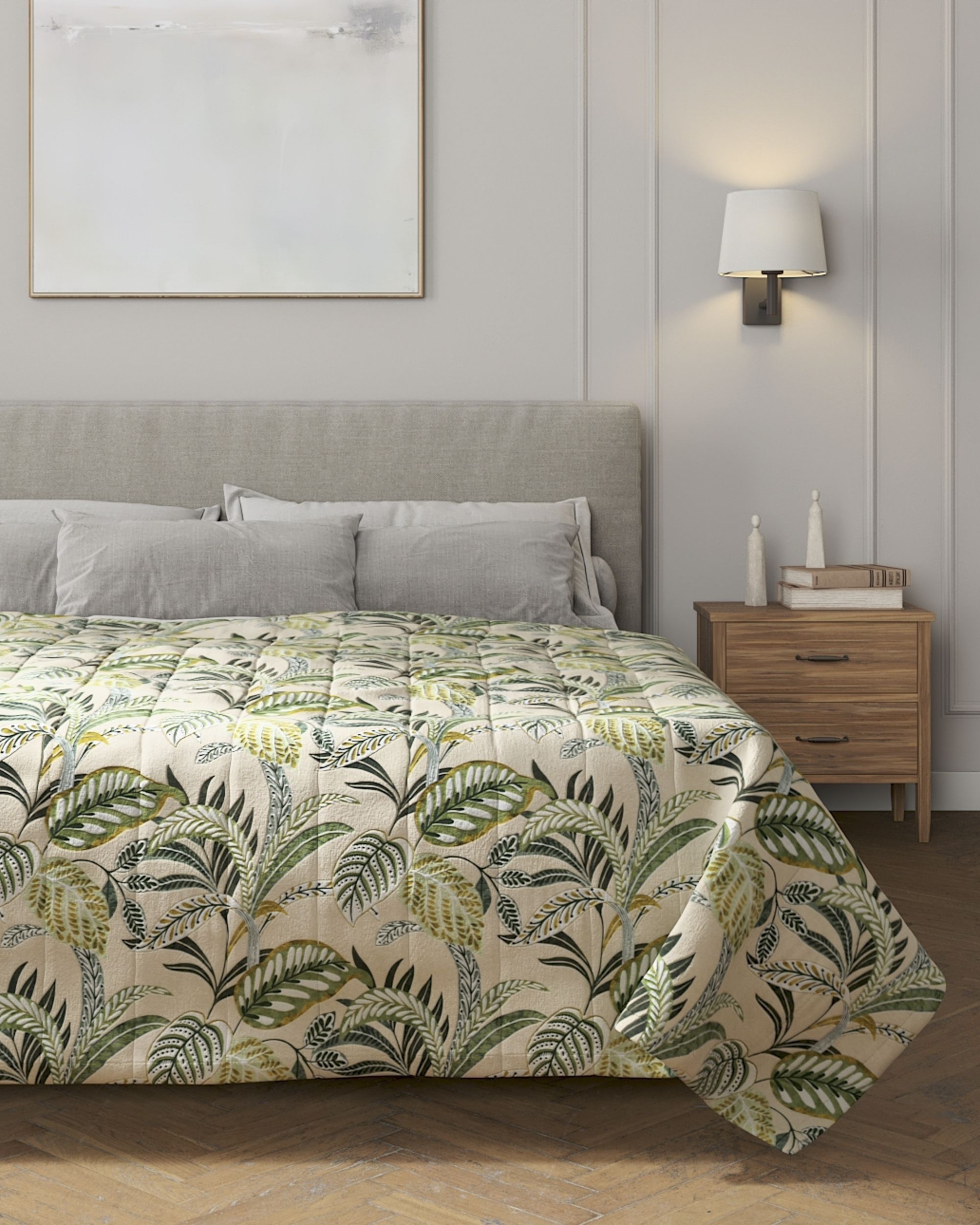 Stripe quilted throw product colour green fabric patterned (hover)