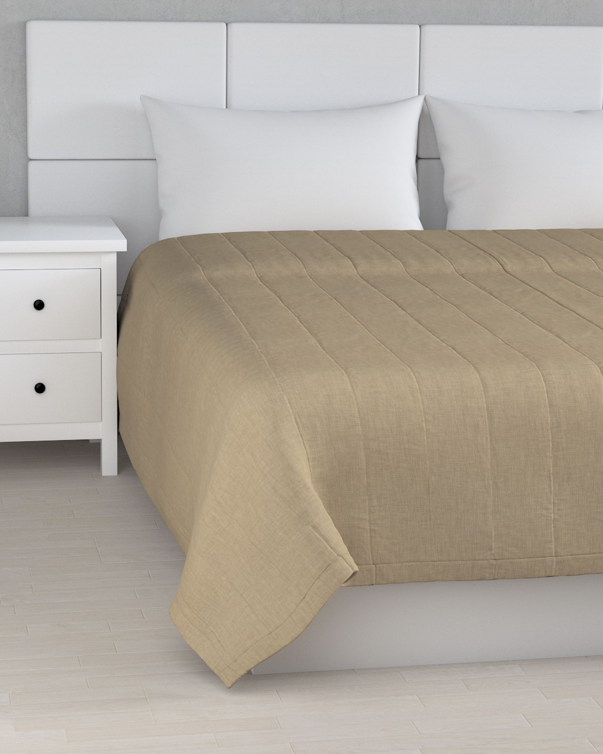 Stripe quilted throw product colour beige fabric structured