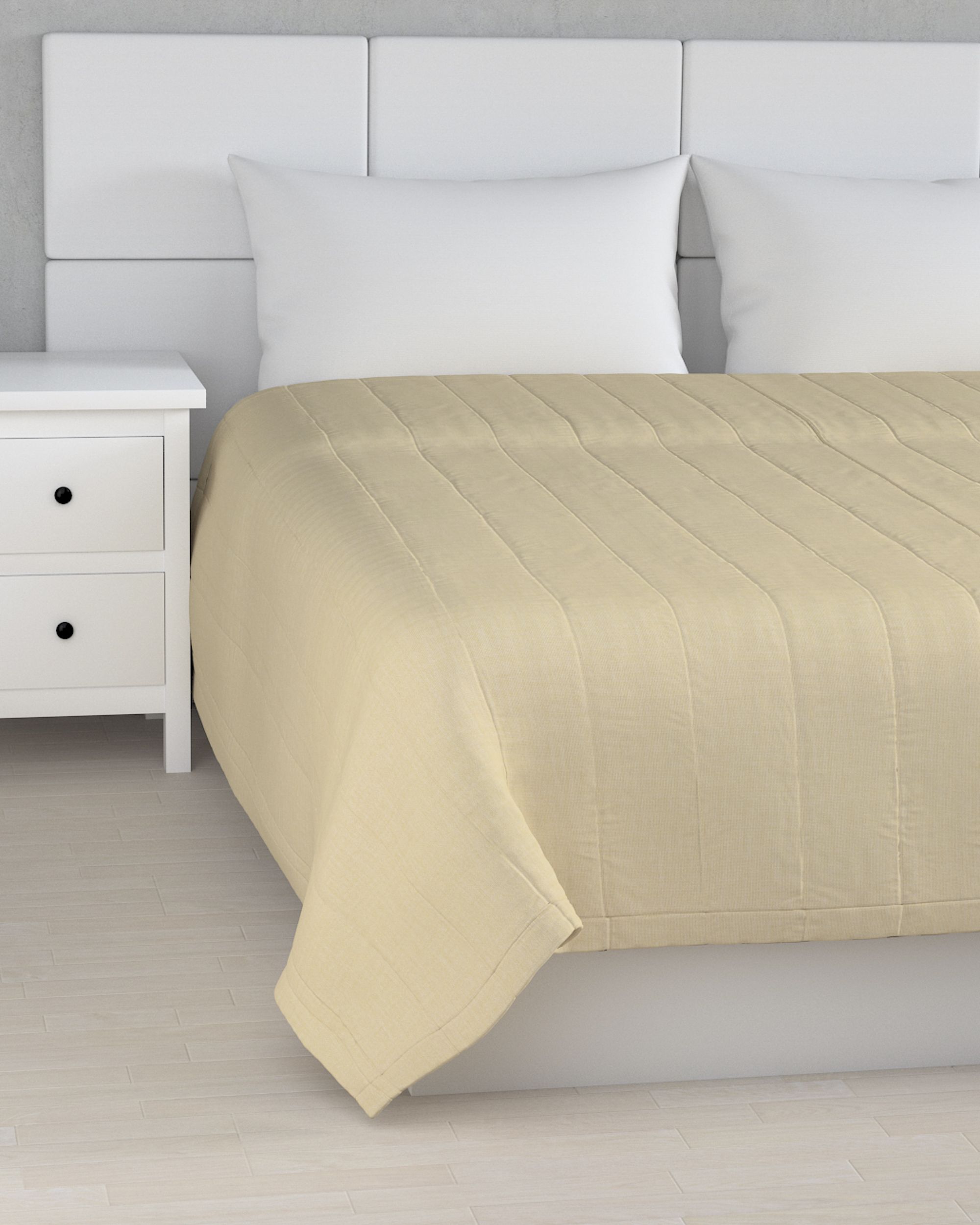 Stripe quilted throw product colour cream fabric structured