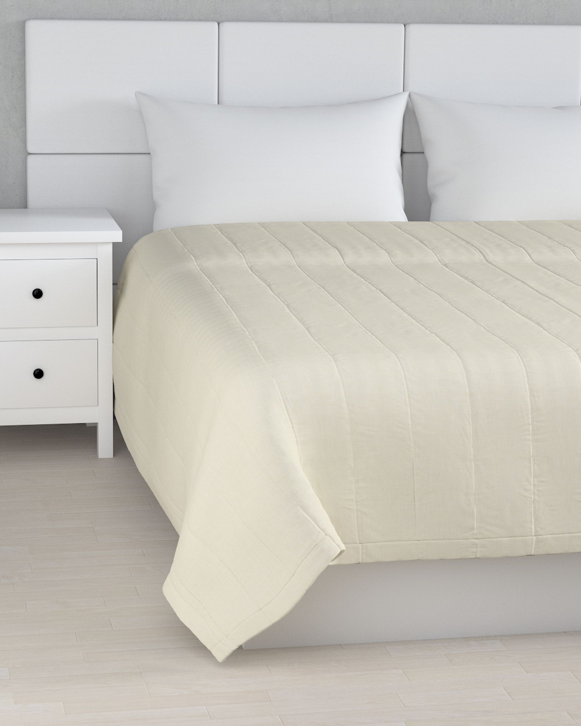 Stripe quilted throw product colour white fabric structured