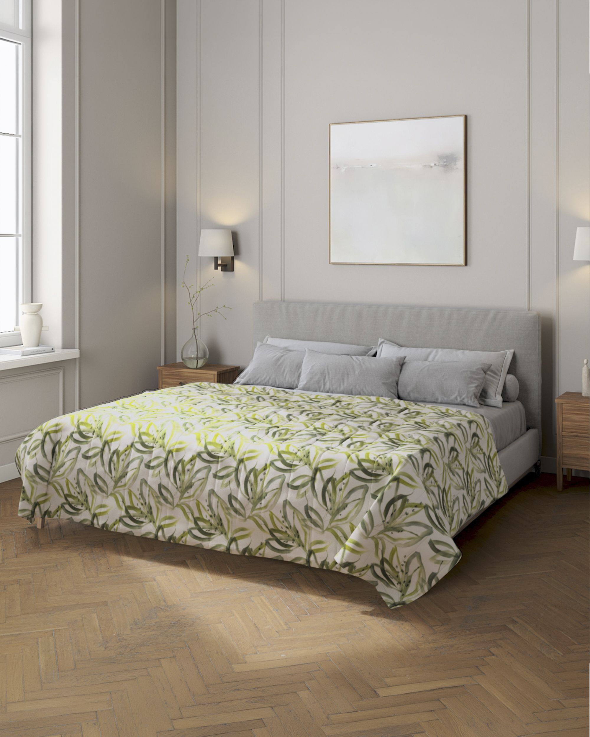Stripe quilted throw product colour green fabric patterned