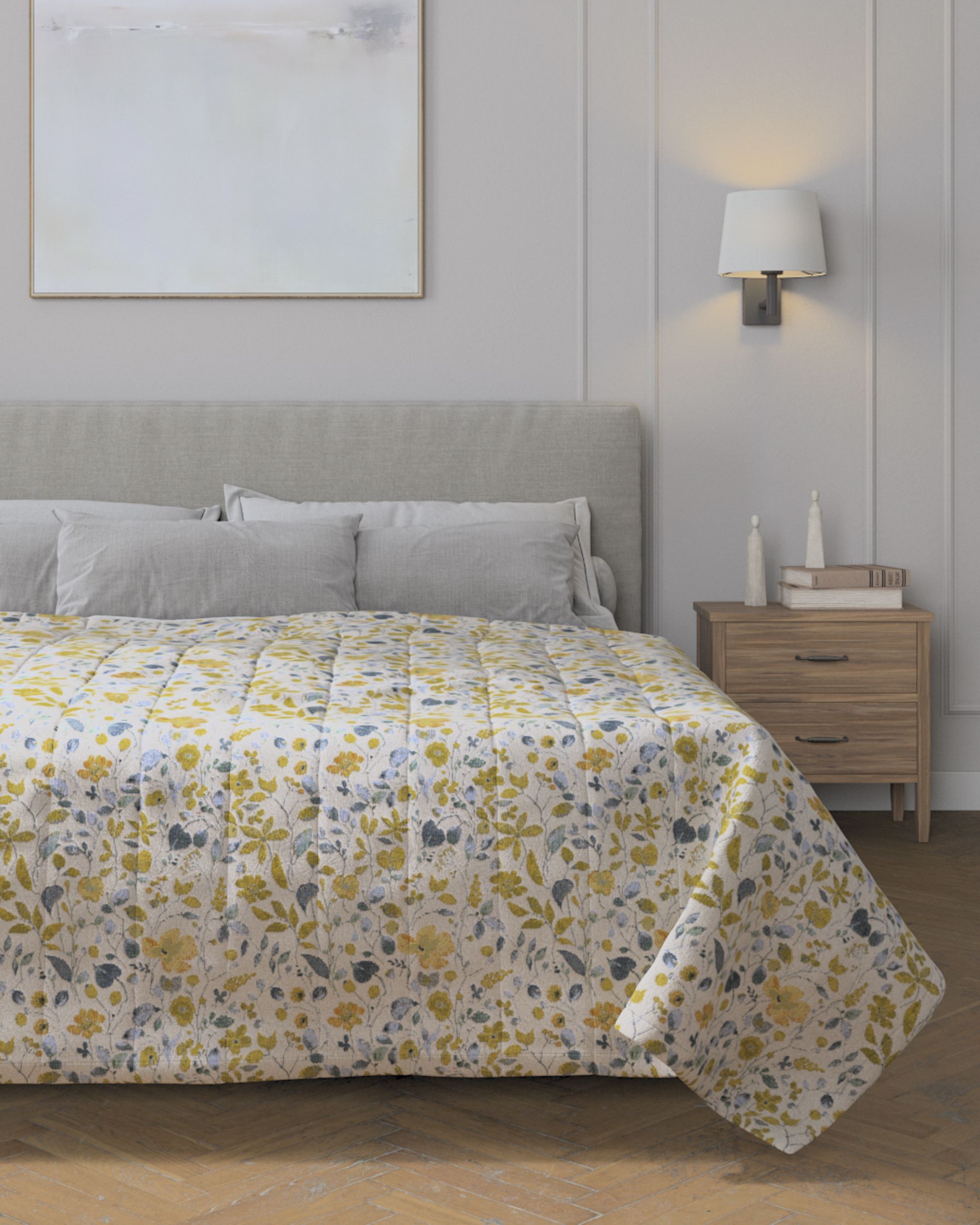 Stripe quilted throw product colour yellow fabric structured, patterned (hover)