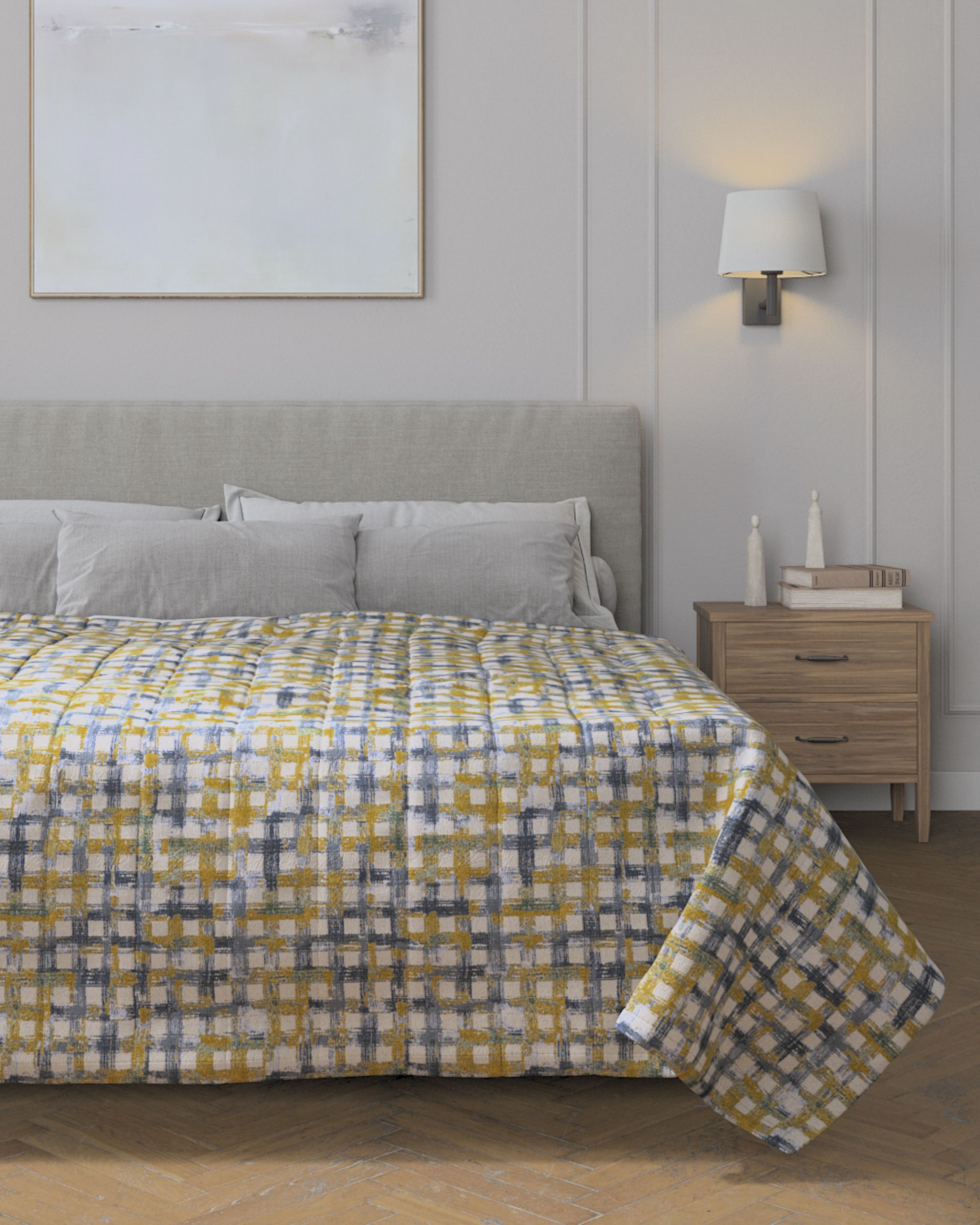 Stripe quilted throw product colour blue fabric structured, patterned (hover)