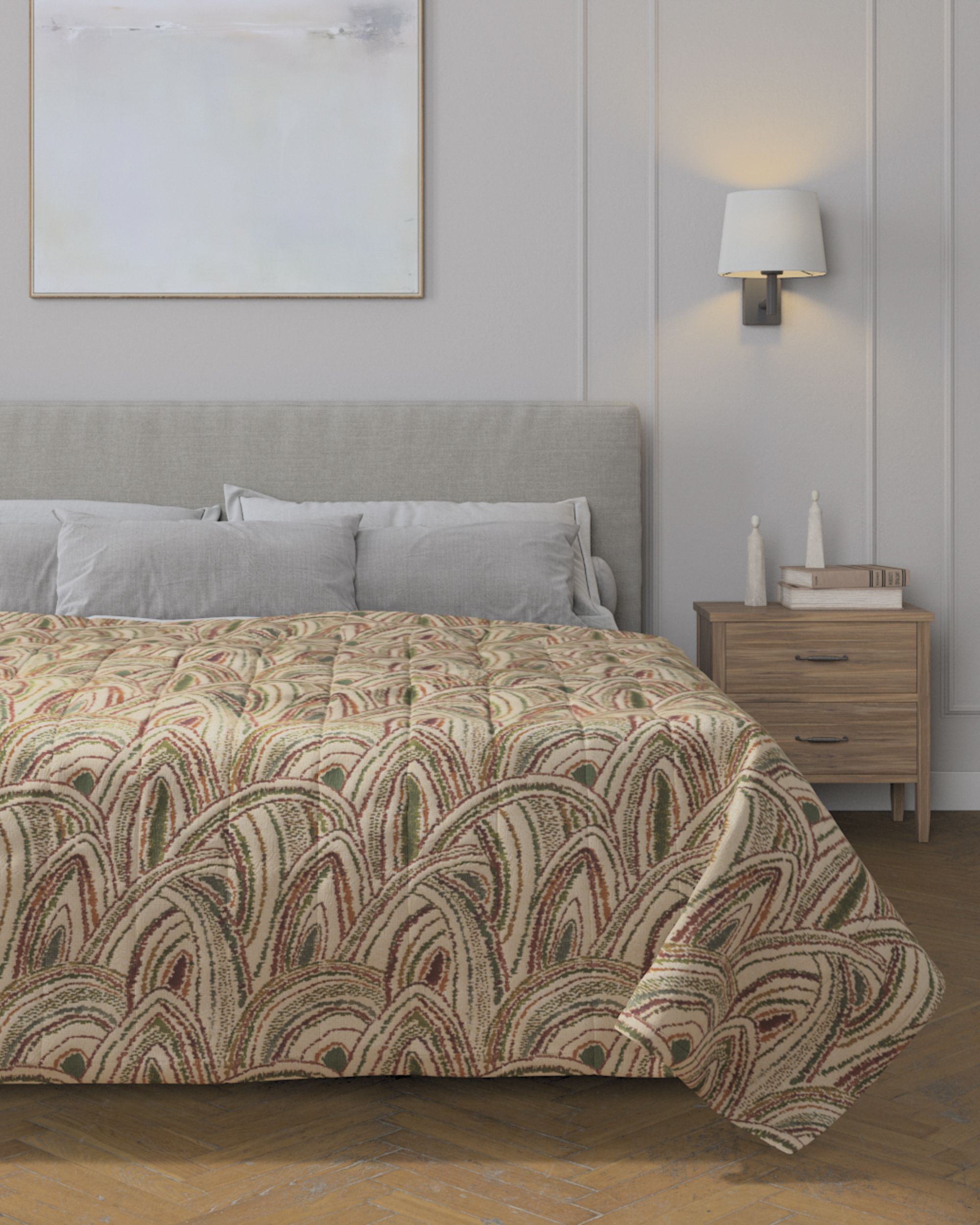Stripe quilted throw product colour multicolour fabric structured, patterned (hover)