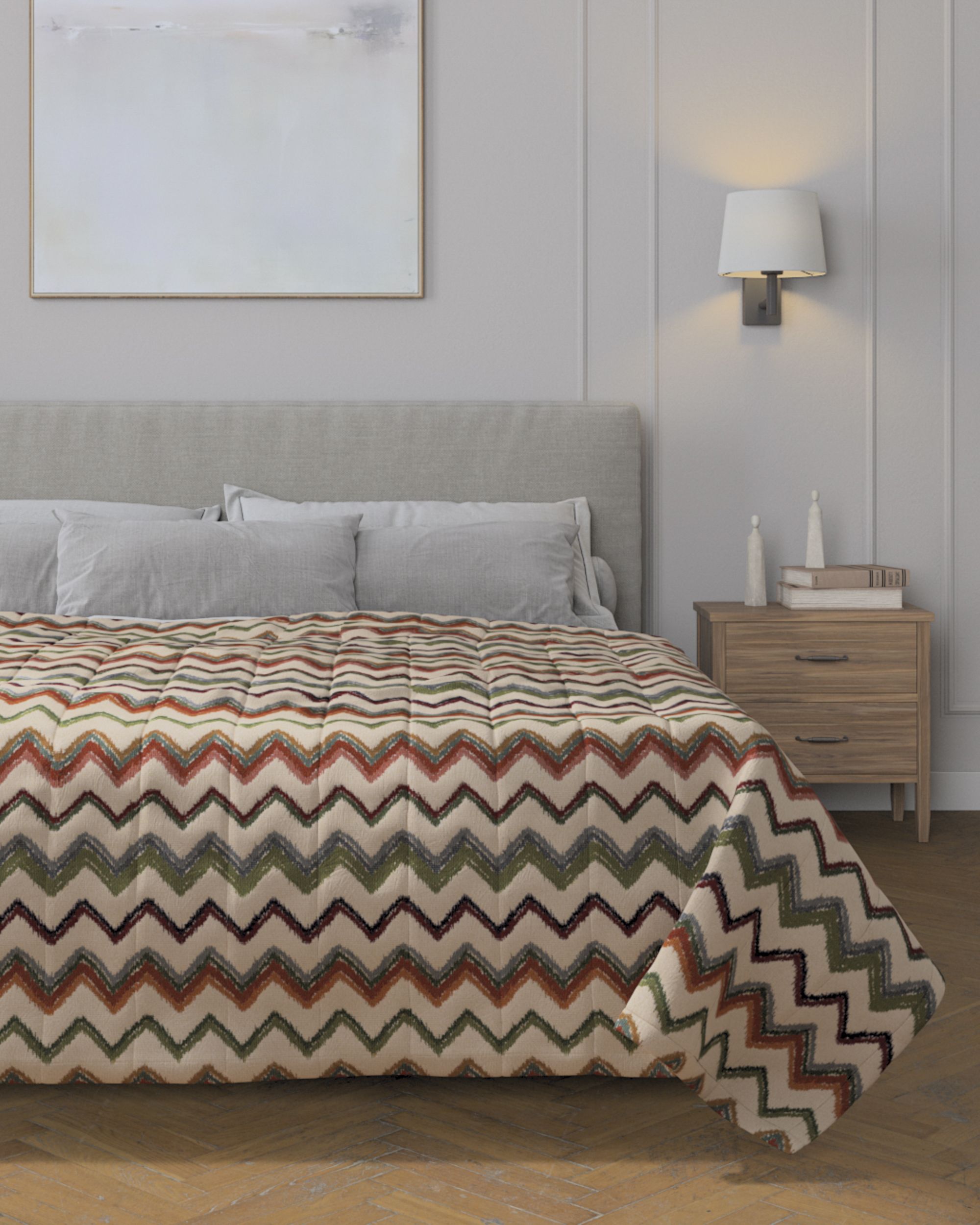 Stripe quilted throw product colour multicolour fabric structured, patterned (hover)