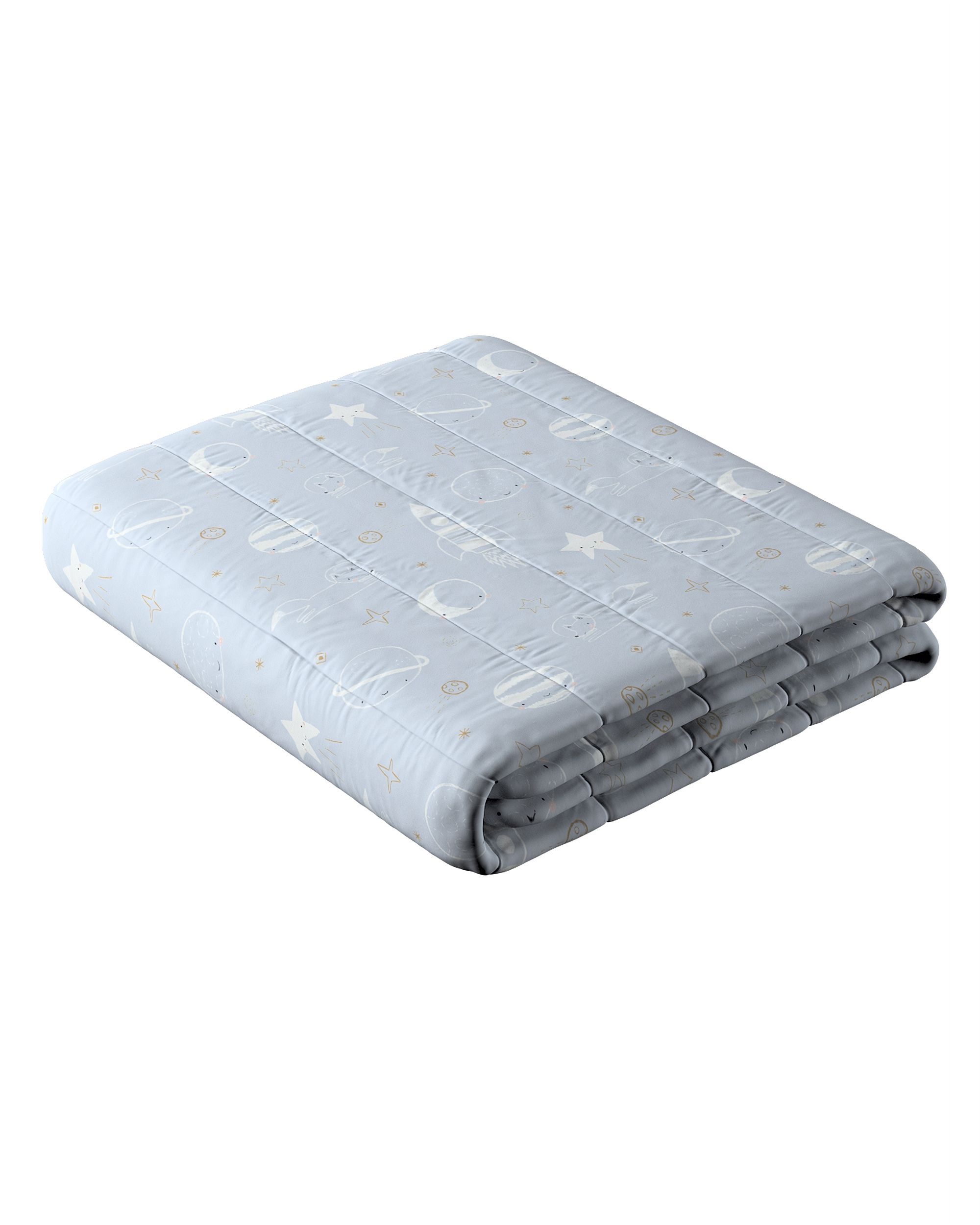 Stripe quilted throw product colour blue fabric patterned