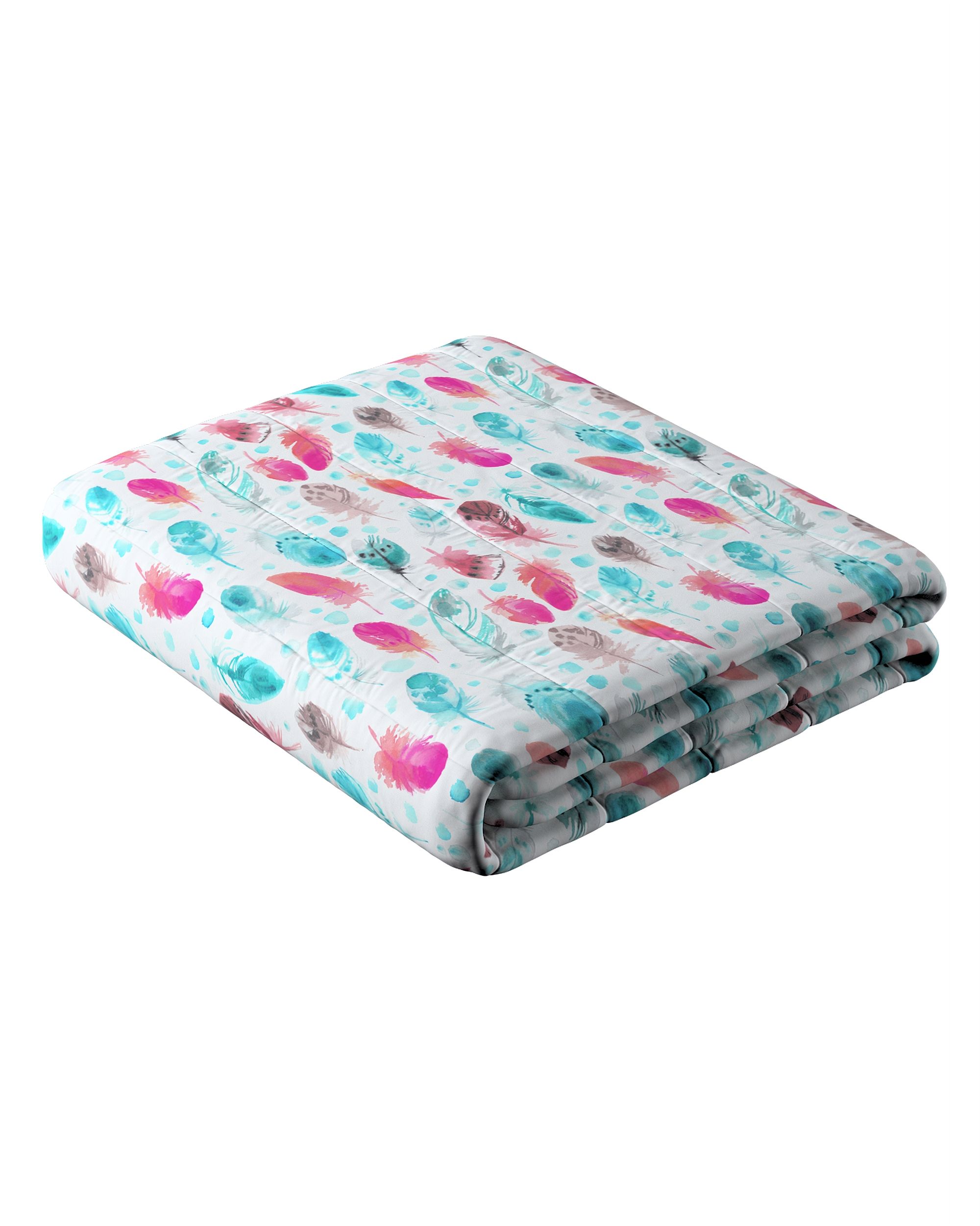 Stripe quilted throw product colour blue fabric patterned