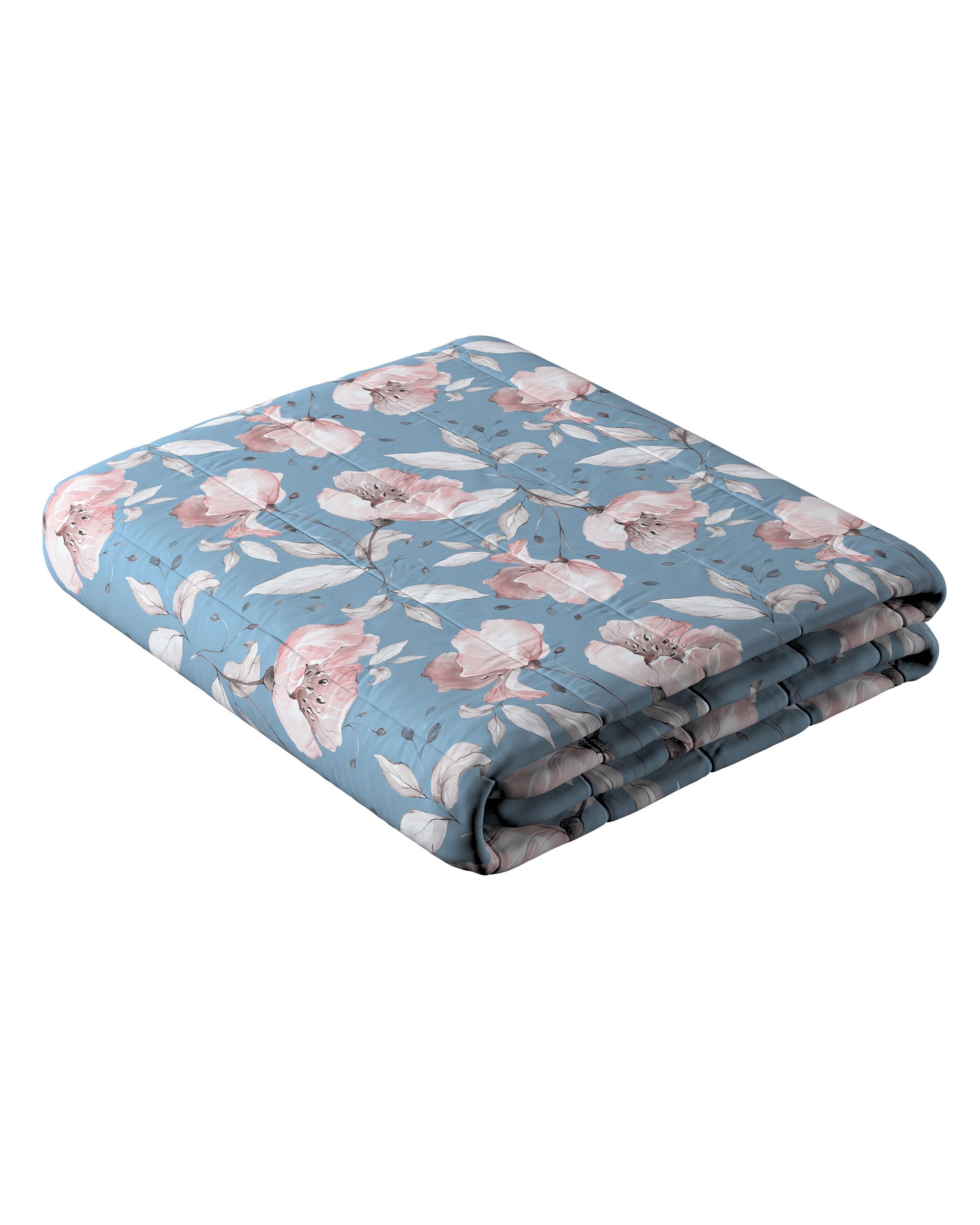 Stripe quilted throw product colour blue fabric patterned