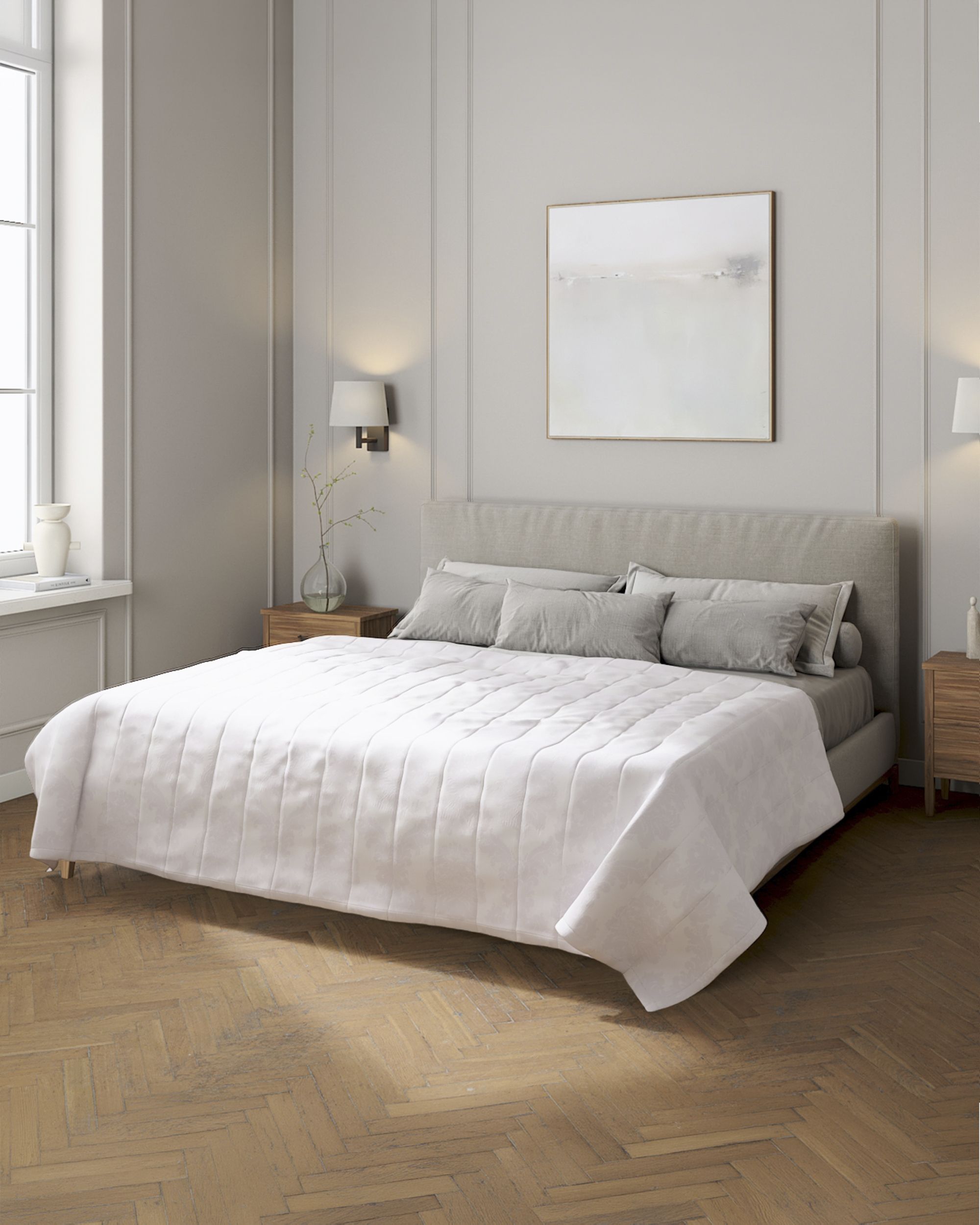 Stripe quilted throw product colour white fabric gloss, structured, patterned